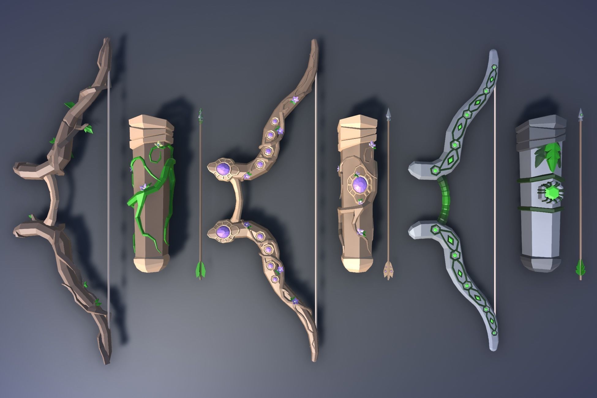 900 Low Poly Fantasy RPG Weapons - Ultimate 3D Pack Low-poly 3D model_46