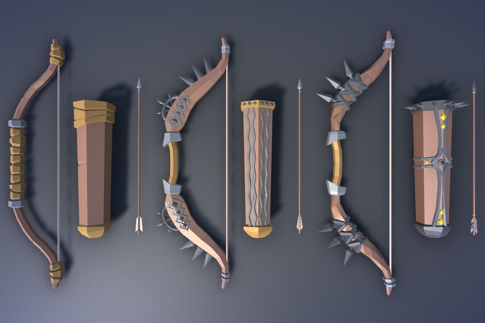 900 Low Poly Fantasy RPG Weapons - Ultimate 3D Pack Low-poly 3D model_20