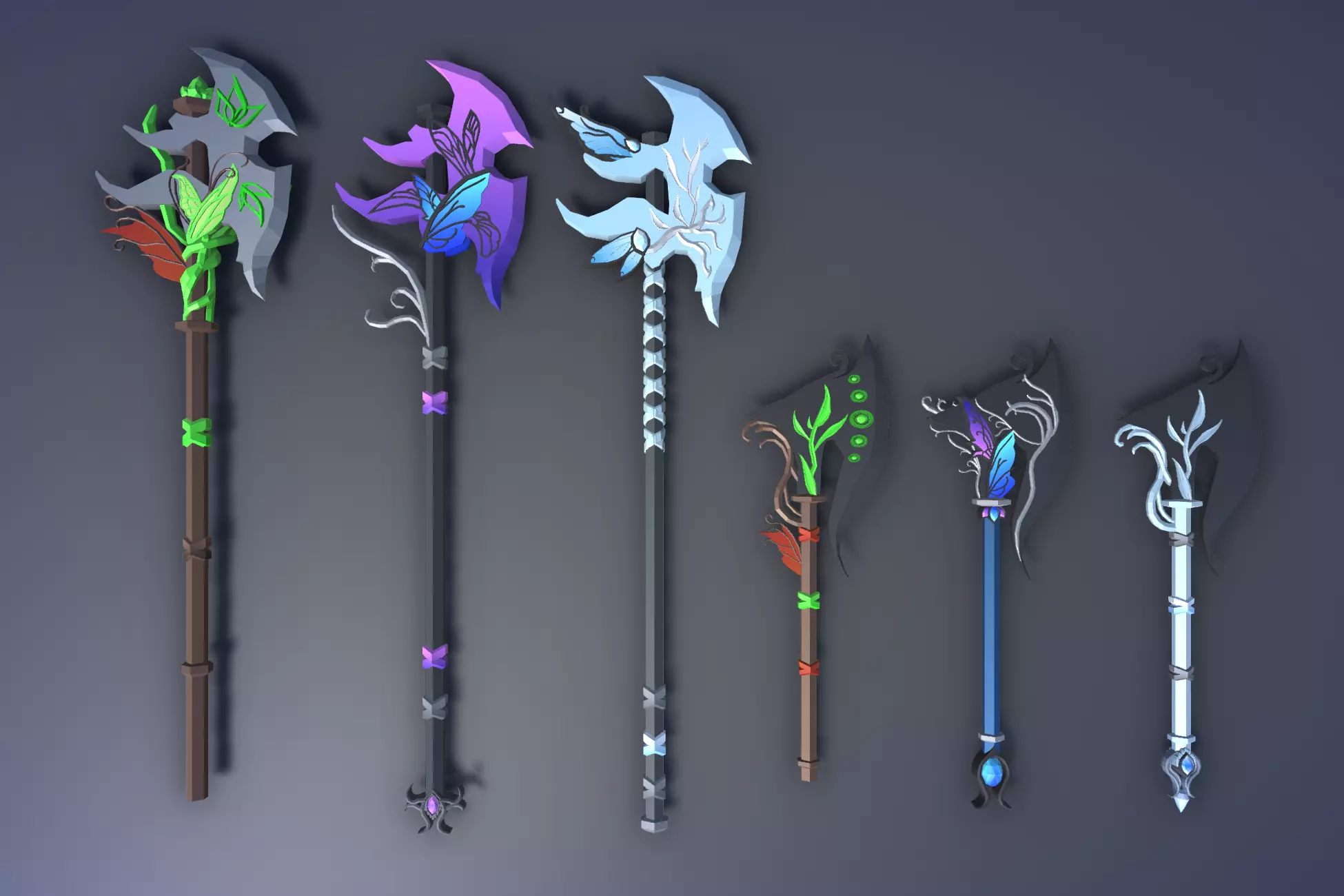 900 Low Poly Fantasy RPG Weapons - Ultimate 3D Pack Low-poly 3D model_144