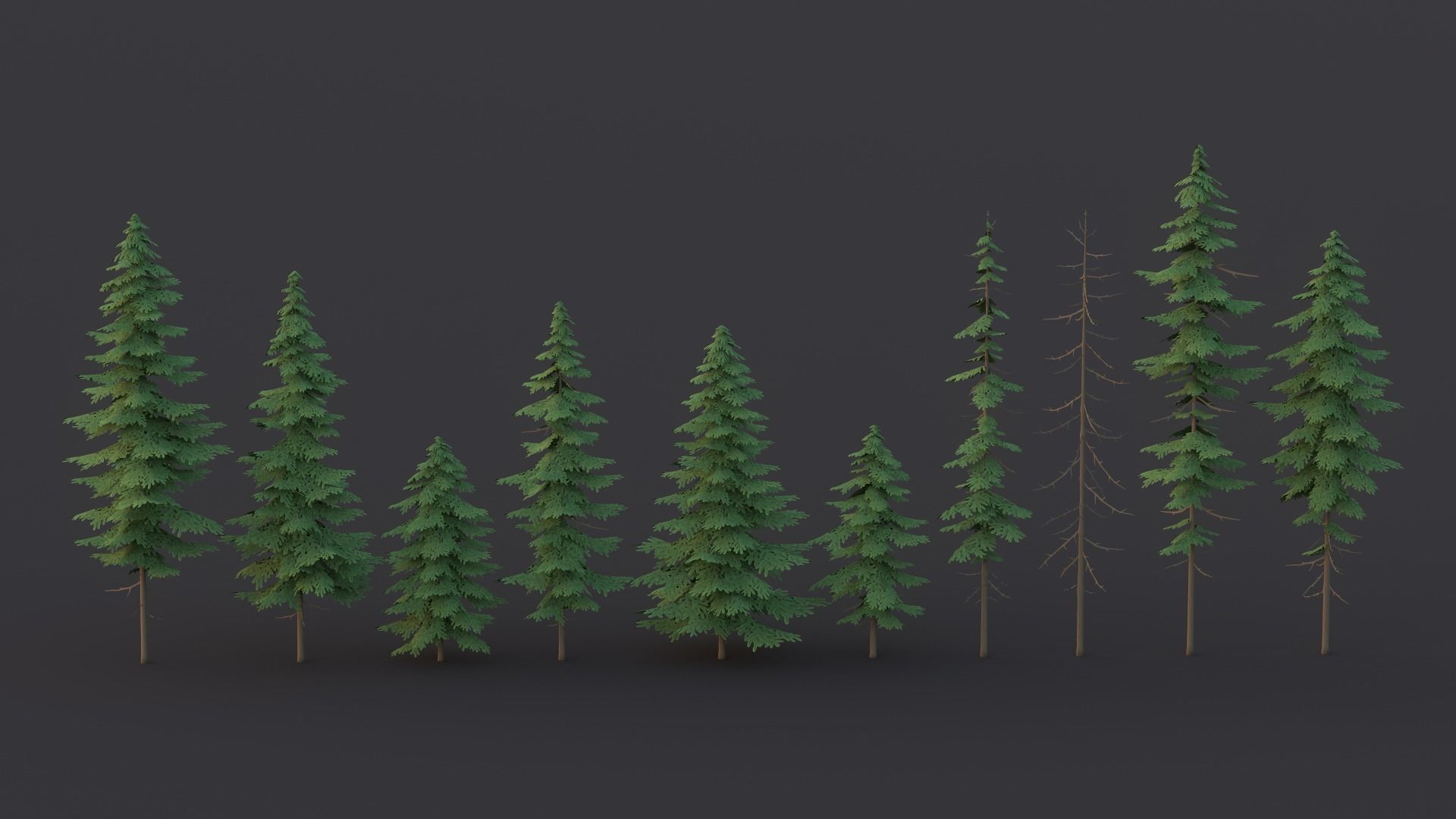 Pine Tree Pack Low Poly G90 Low-poly 3D model_12
