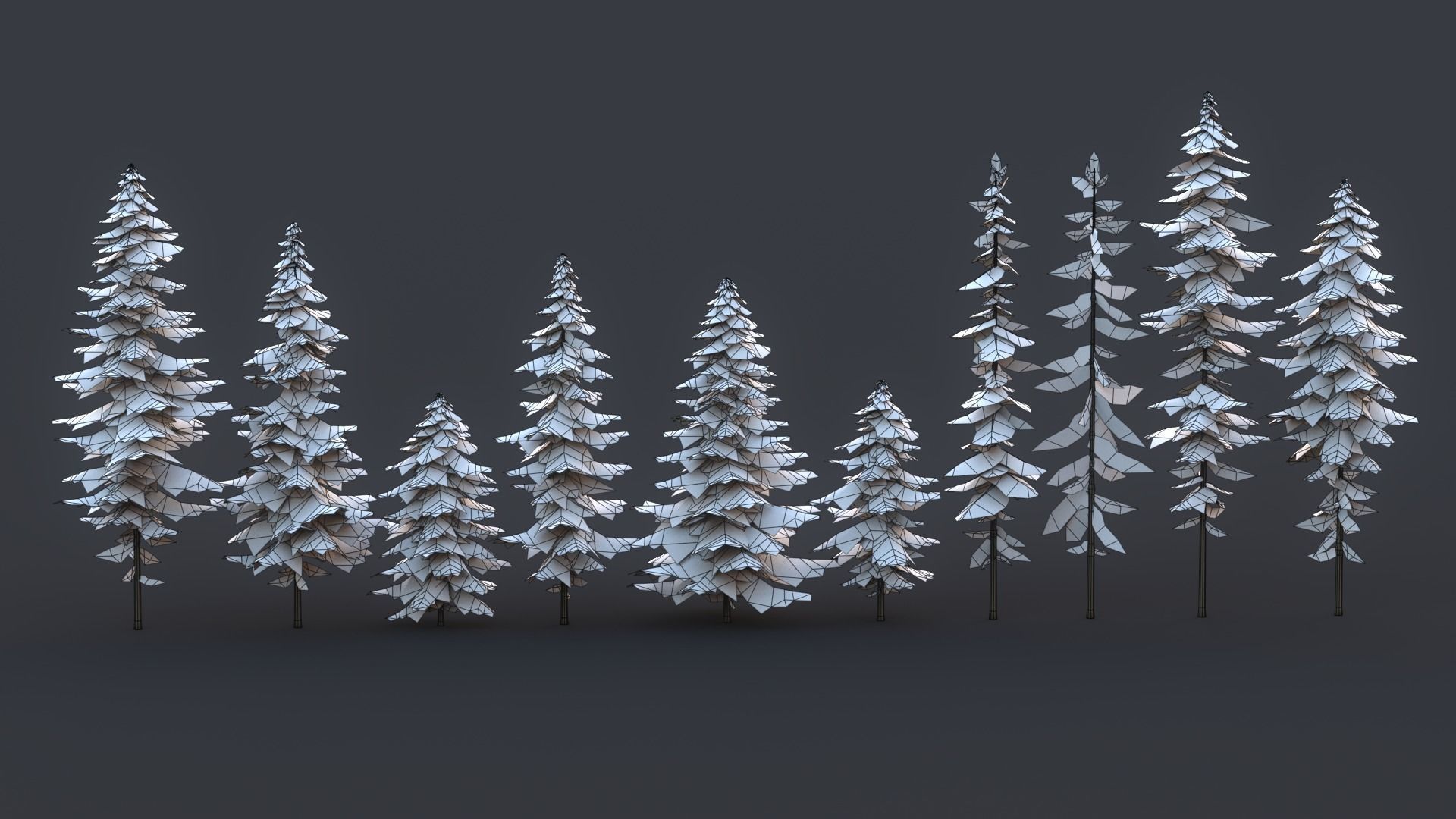 Pine Tree Pack Low Poly G90 Low-poly 3D model_8