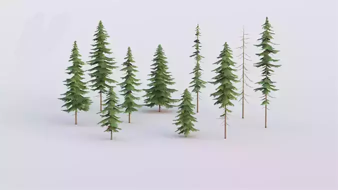 Pine Tree Pack Low Poly G90 