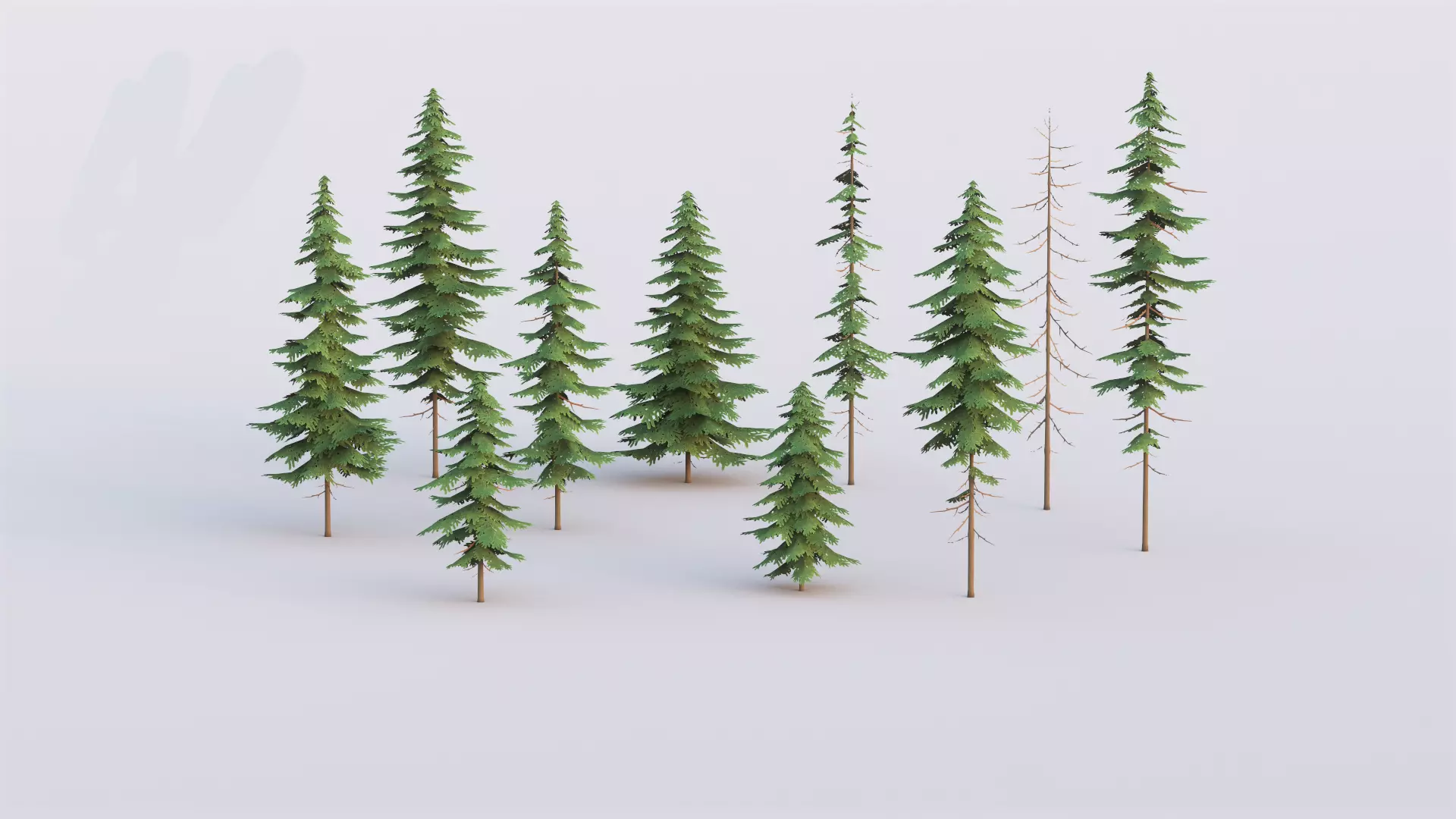 Pine Tree Pack Low Poly G90 Low-poly 3D model_0