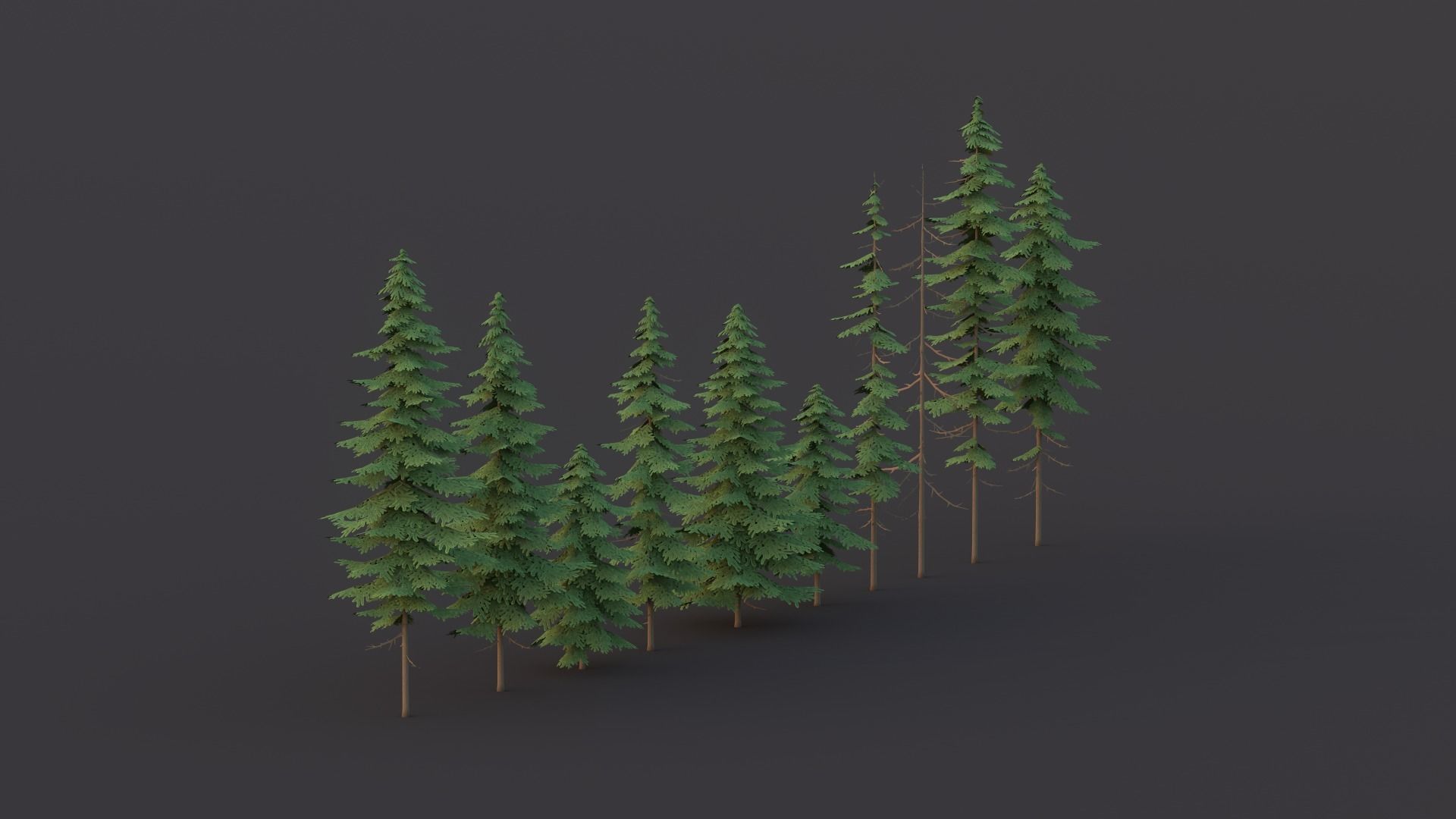 Pine Tree Pack Low Poly G90 Low-poly 3D model_15