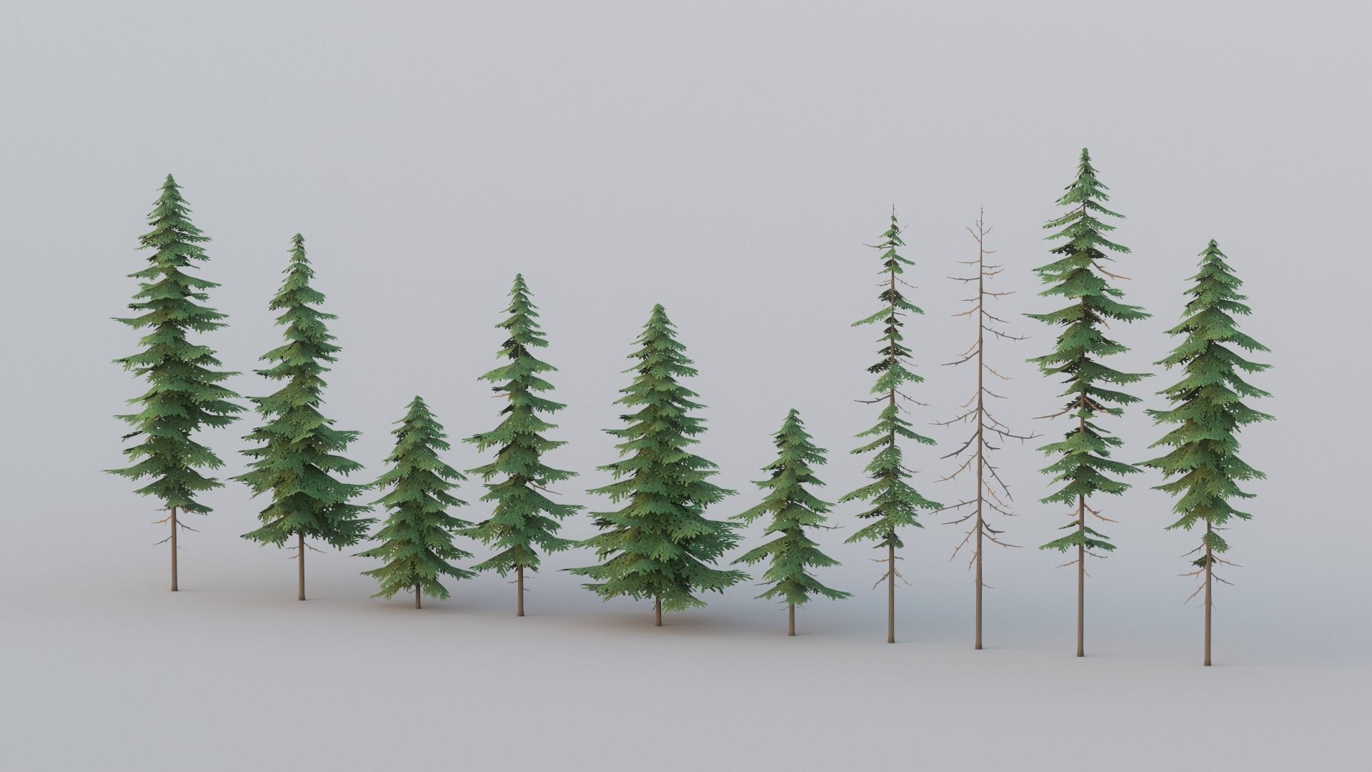 Pine Tree Pack Low Poly G90 Low-poly 3D model_6