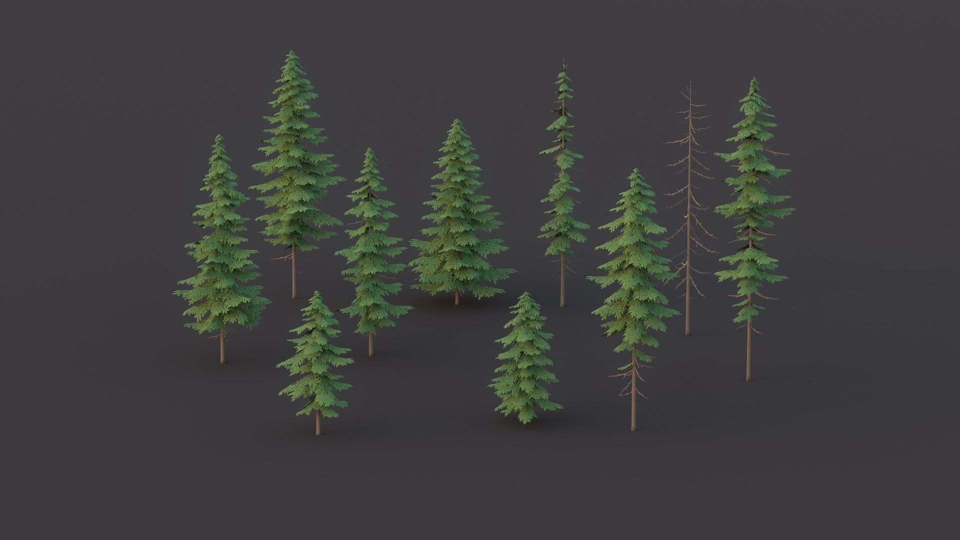 Pine Tree Pack Low Poly G90 Low-poly 3D model_9