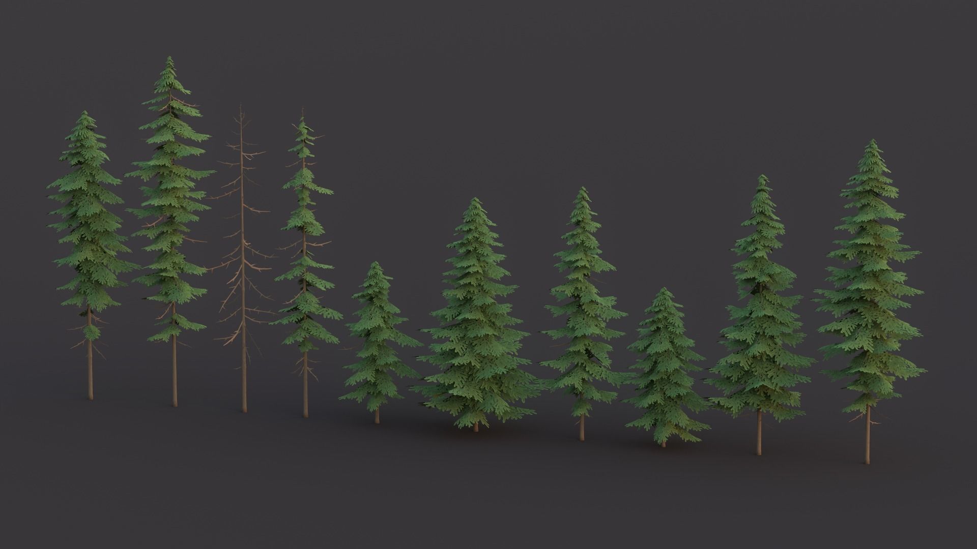 Pine Tree Pack Low Poly G90 Low-poly 3D model_13