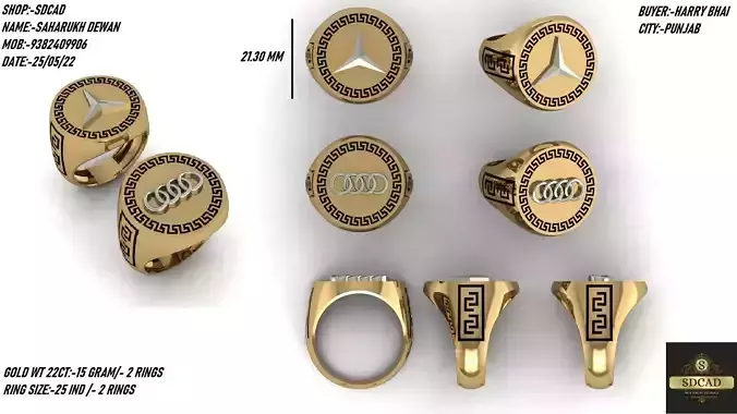 Mercedes and audi logo rings 