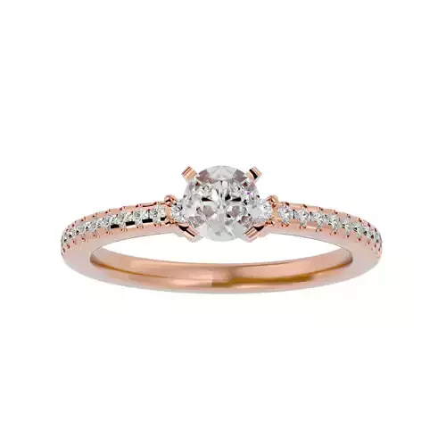Tri Diamond solitaire wedding engagement ring with 360 view