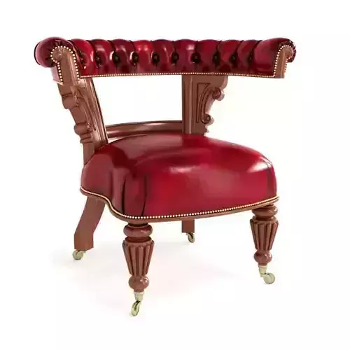 Antique Red Rolling Chair