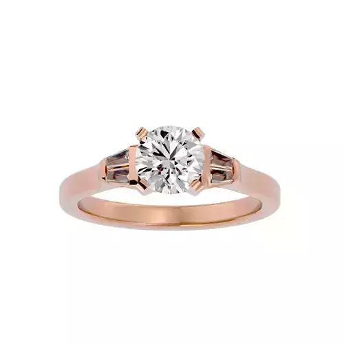 Tri Diamond solitaire wedding engagement ring with 360 view