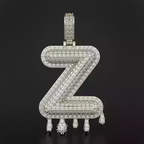Bubble Letter Z with Drip Pendant