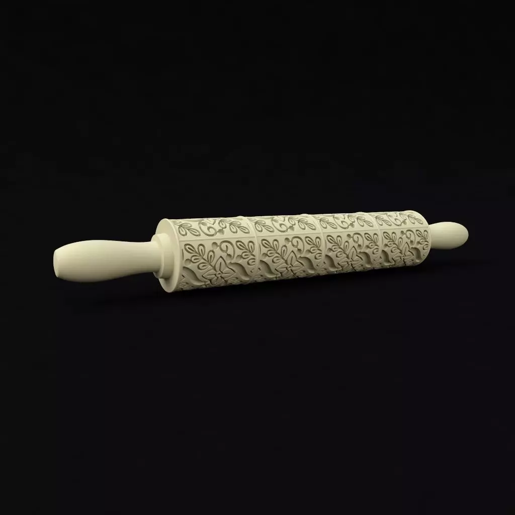 rolling pin cookie stencil 3D model_0