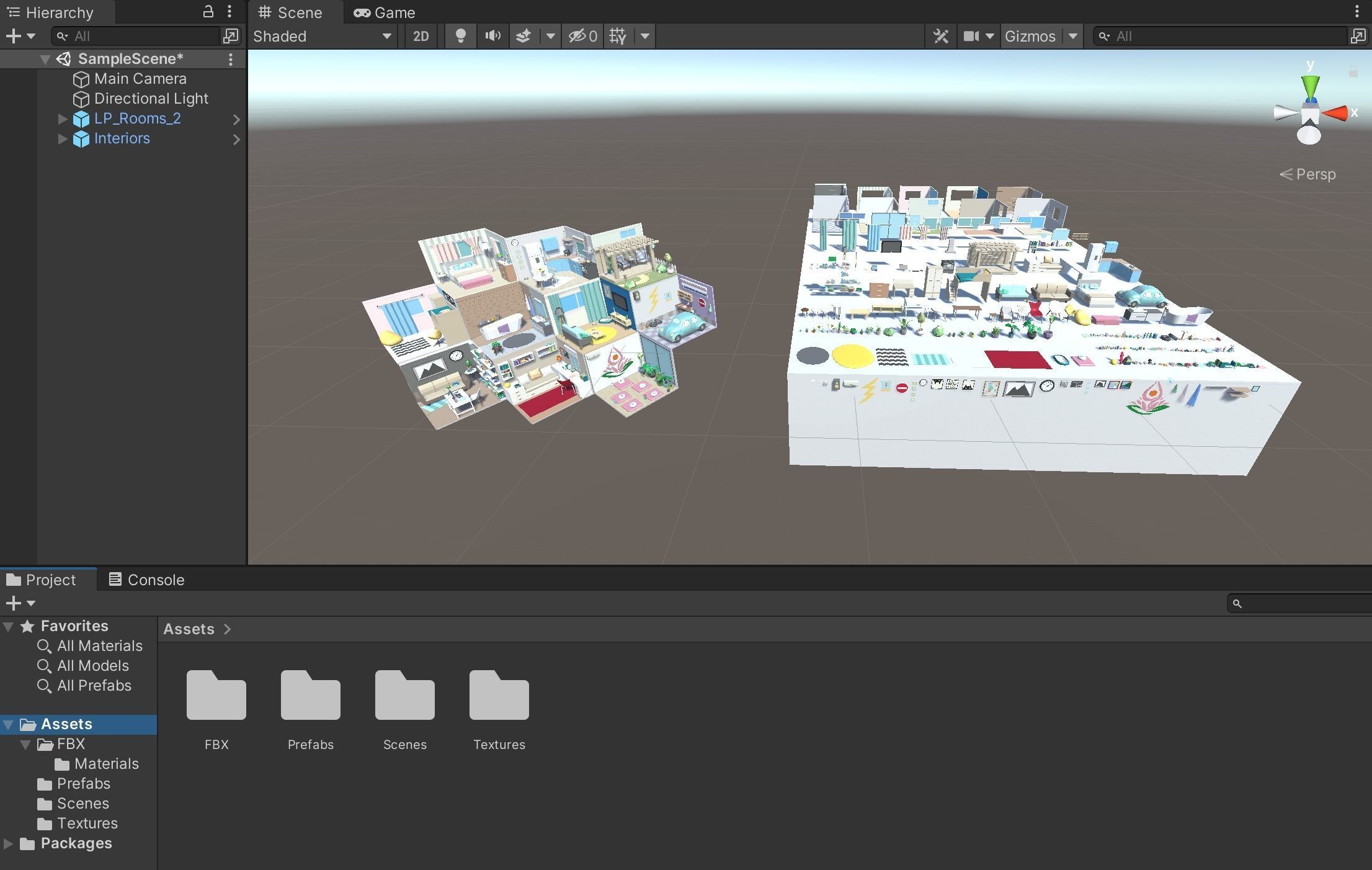 Low Poly Rooms Interior 2 Low-poly 3D model_10