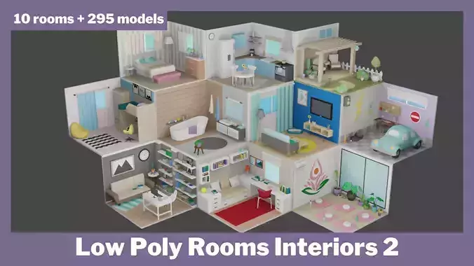 Low Poly Rooms Interior 2