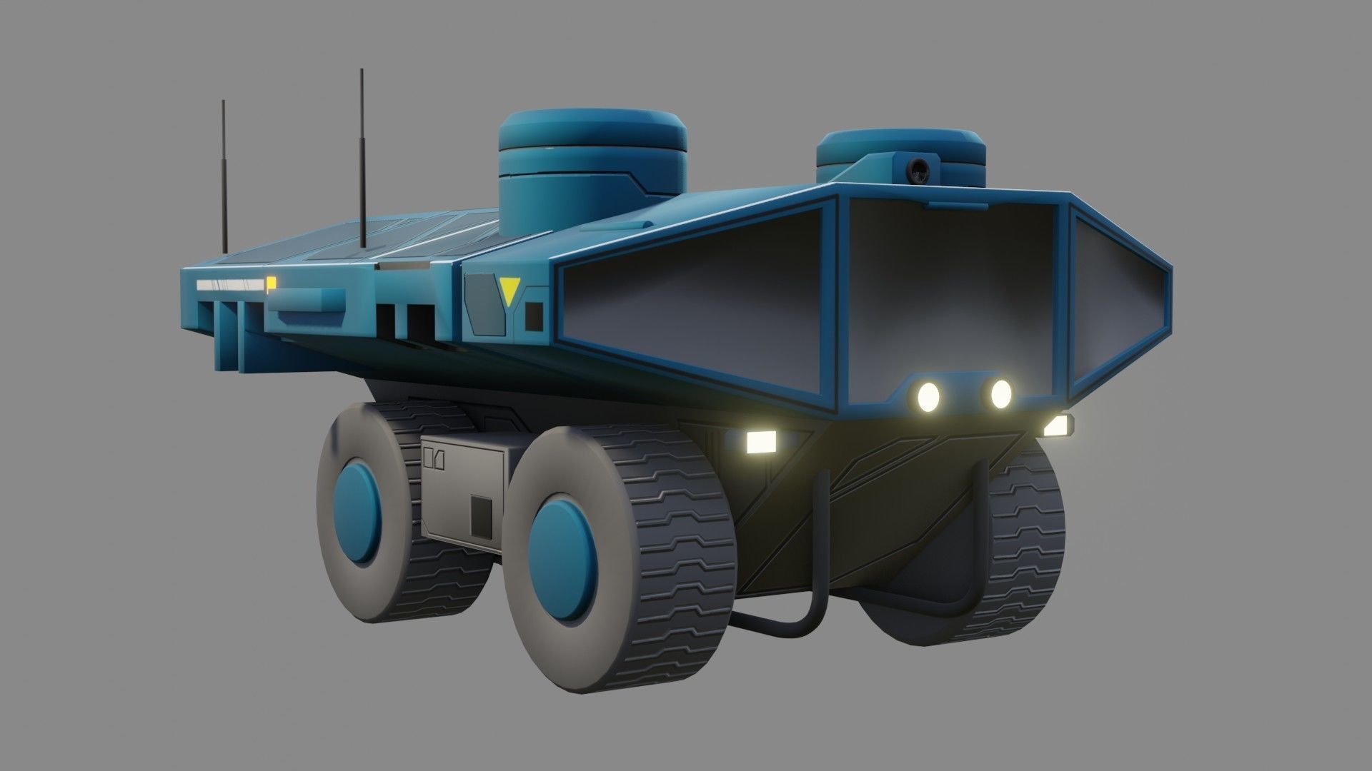 Sci-Fi Rover - Low Poly - Game Ready - PBR Low-poly 3D model_8