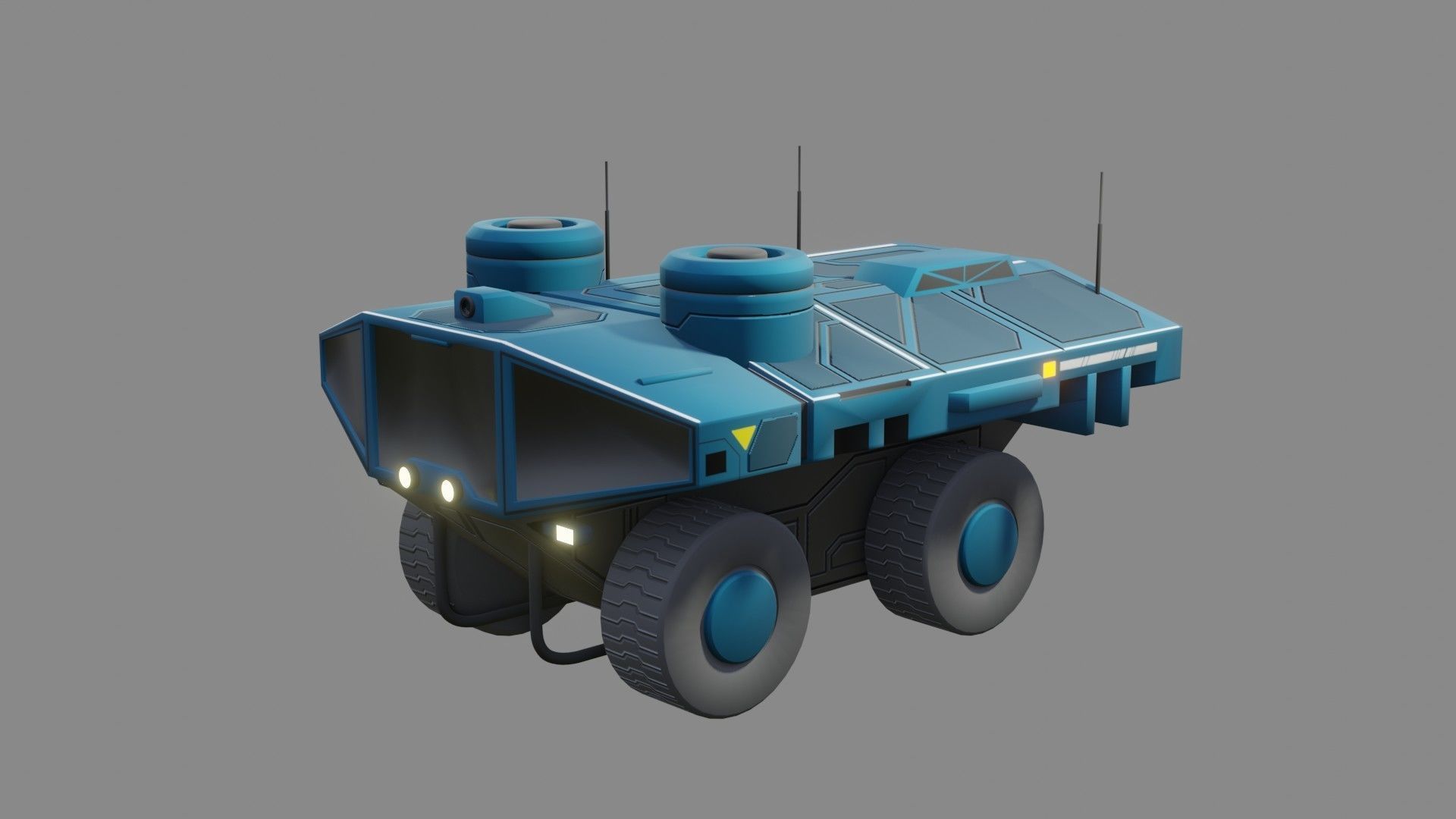 Sci-Fi Rover - Low Poly - Game Ready - PBR Low-poly 3D model_5