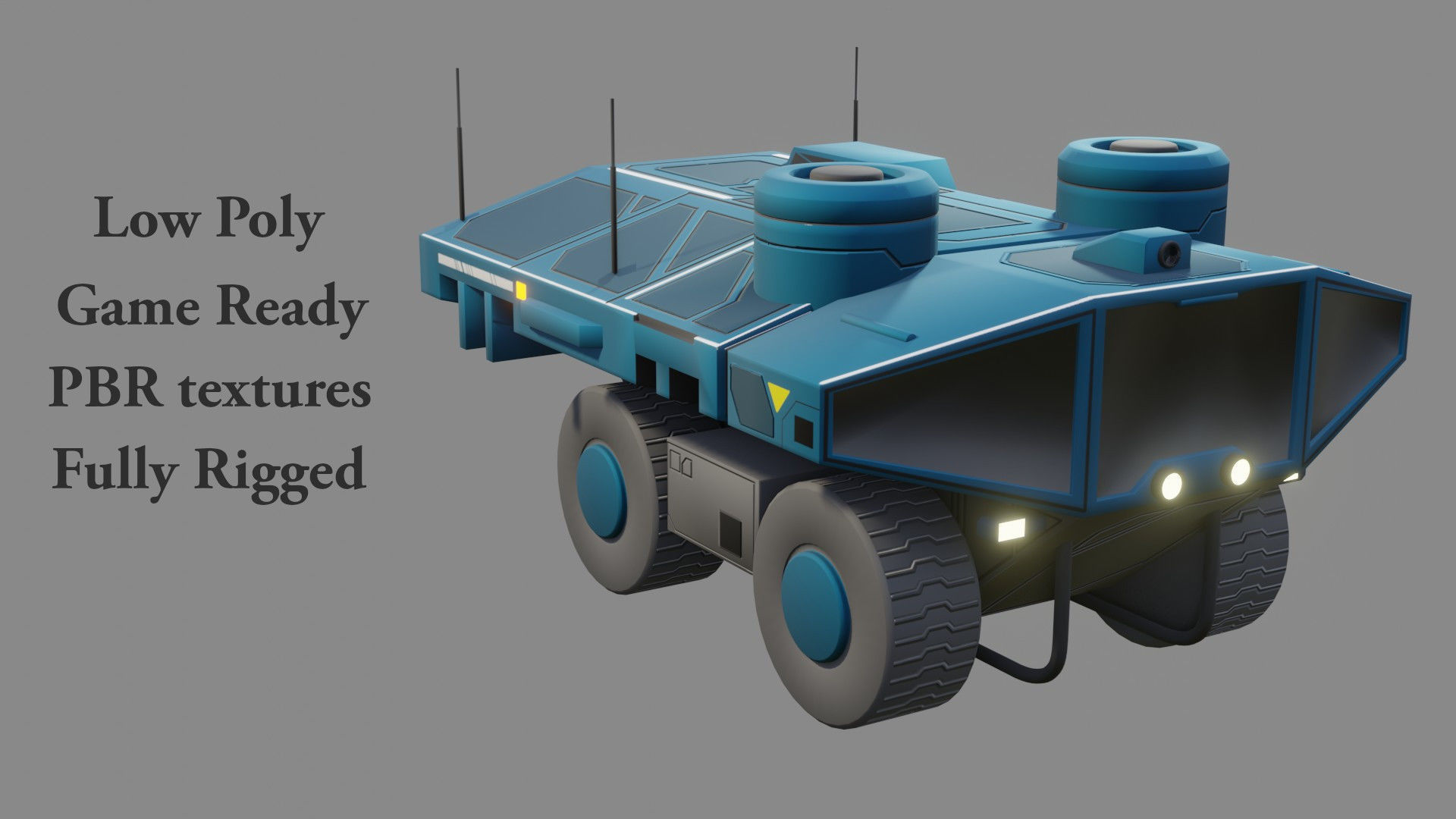 Sci-Fi Rover - Low Poly - Game Ready - PBR Low-poly 3D model_1