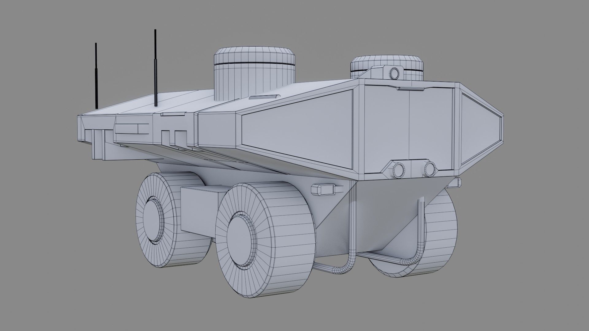 Sci-Fi Rover - Low Poly - Game Ready - PBR Low-poly 3D model_17