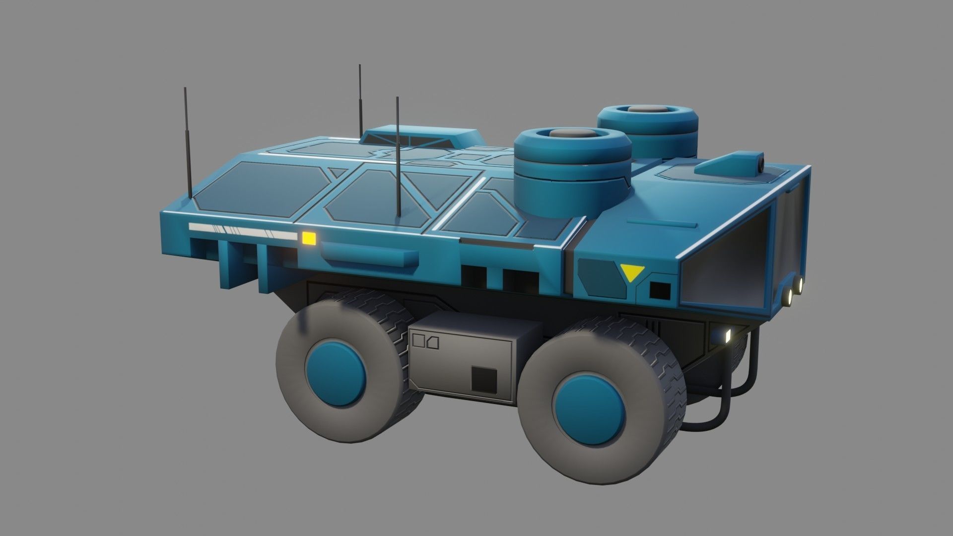 Sci-Fi Rover - Low Poly - Game Ready - PBR Low-poly 3D model_4