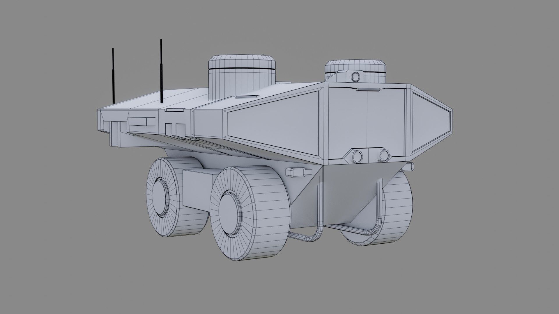 Sci-Fi Rover - Low Poly - Game Ready - PBR Low-poly 3D model_12