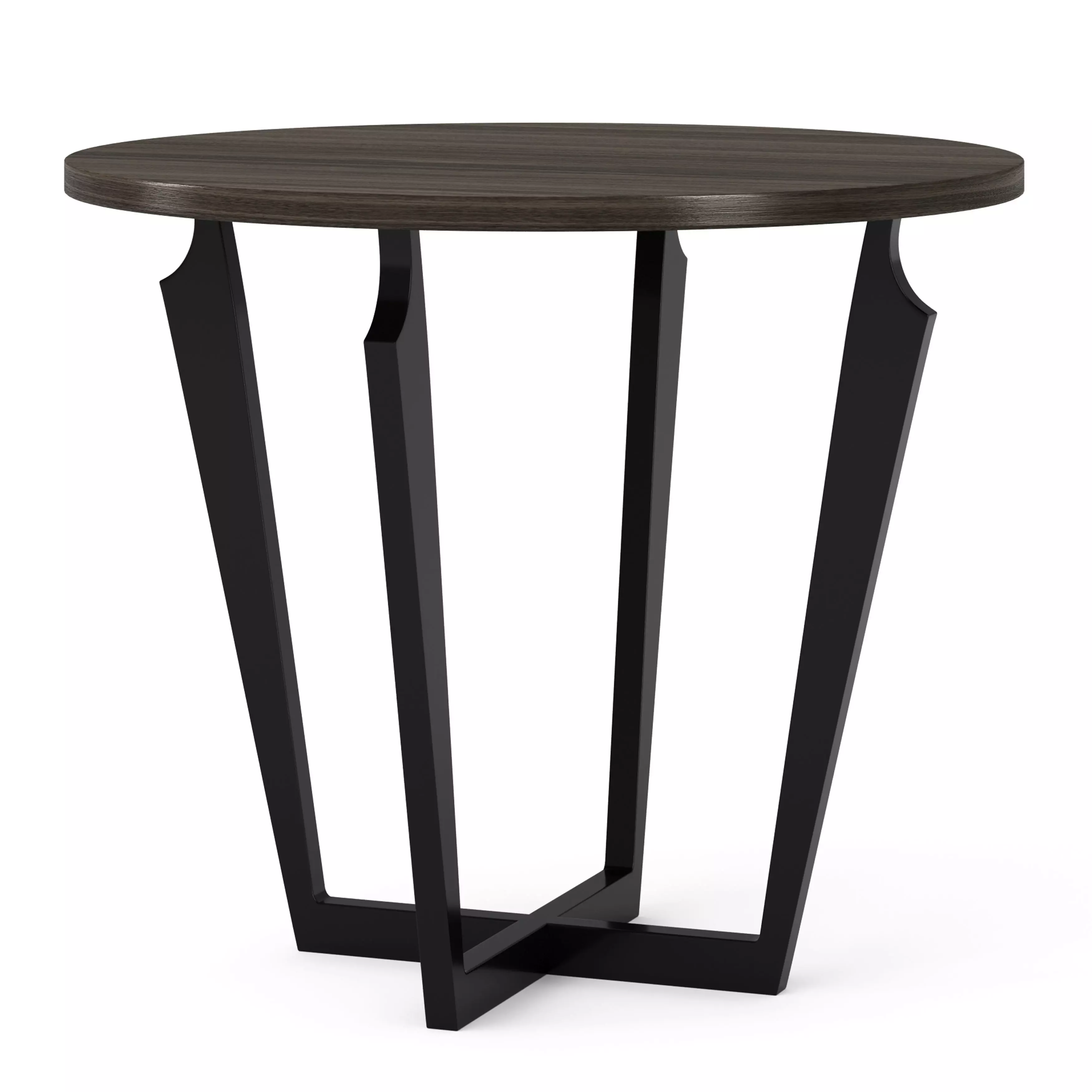 Tiaki W round table with legs and wood top 3D model_0