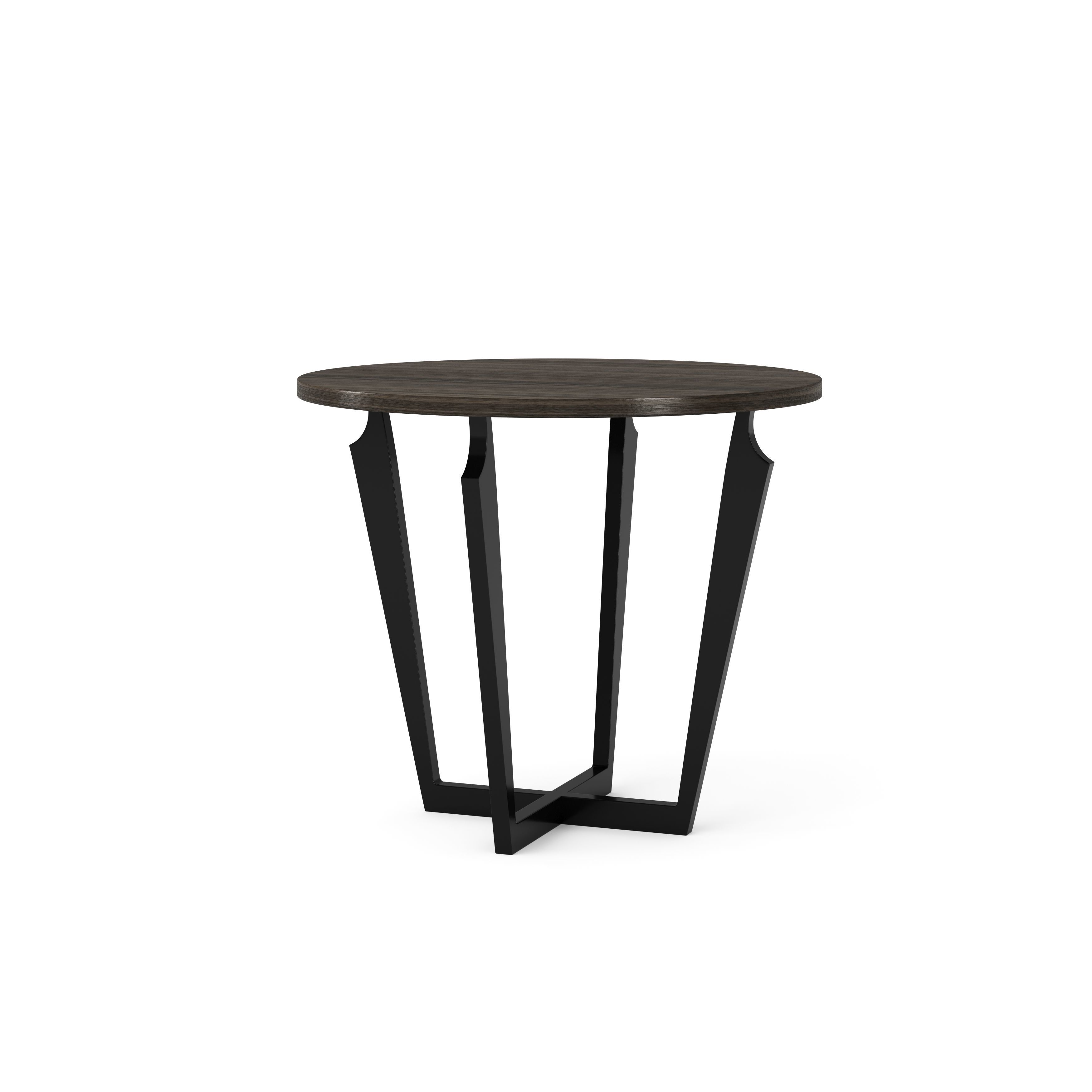 Tiaki W round table with legs and wood top 3D model_3