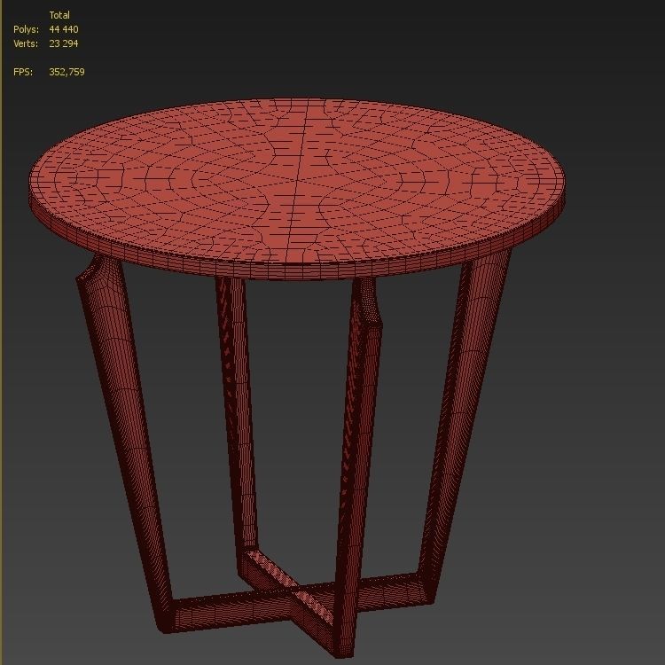 Tiaki W round table with legs and wood top 3D model_4