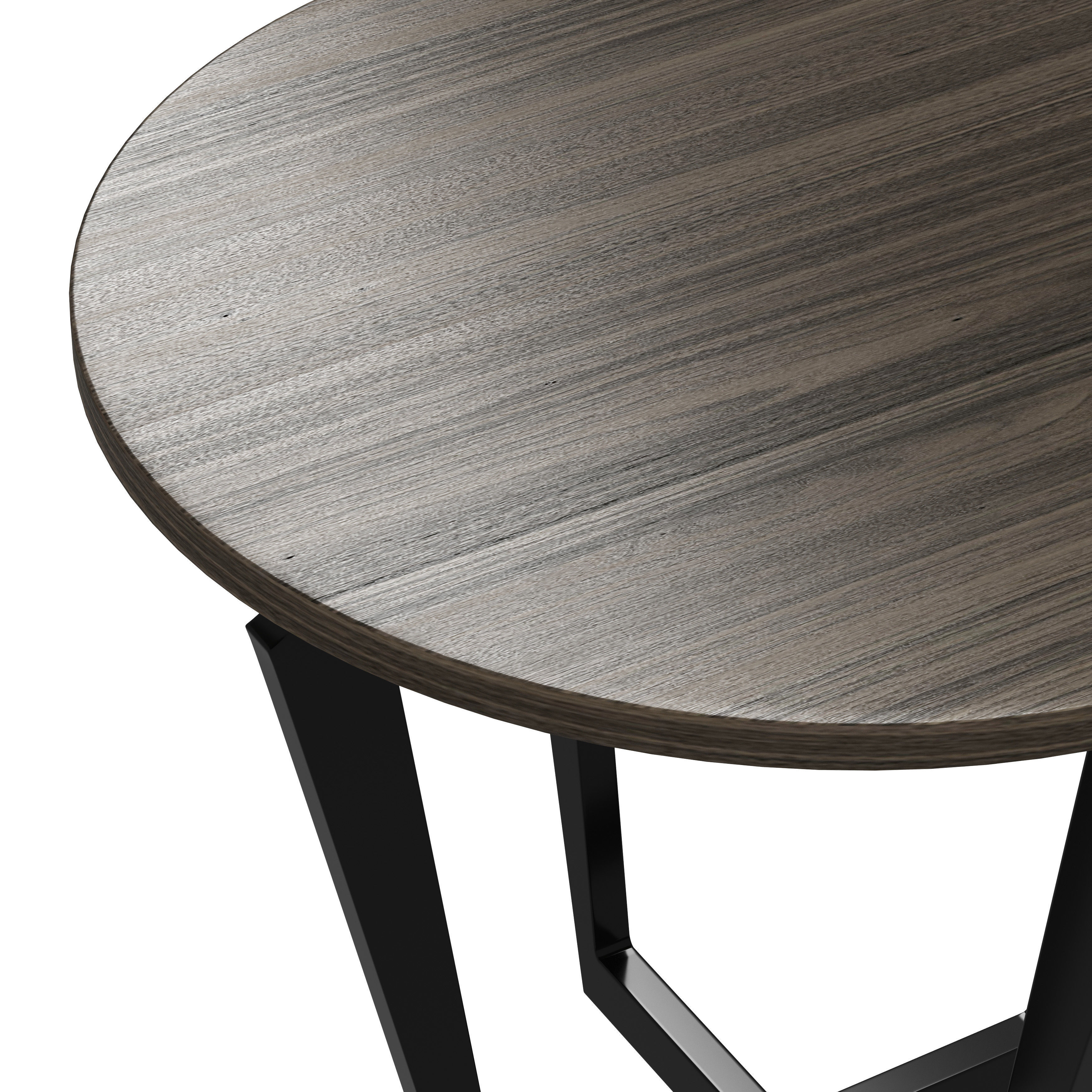 Tiaki W round table with legs and wood top 3D model_1