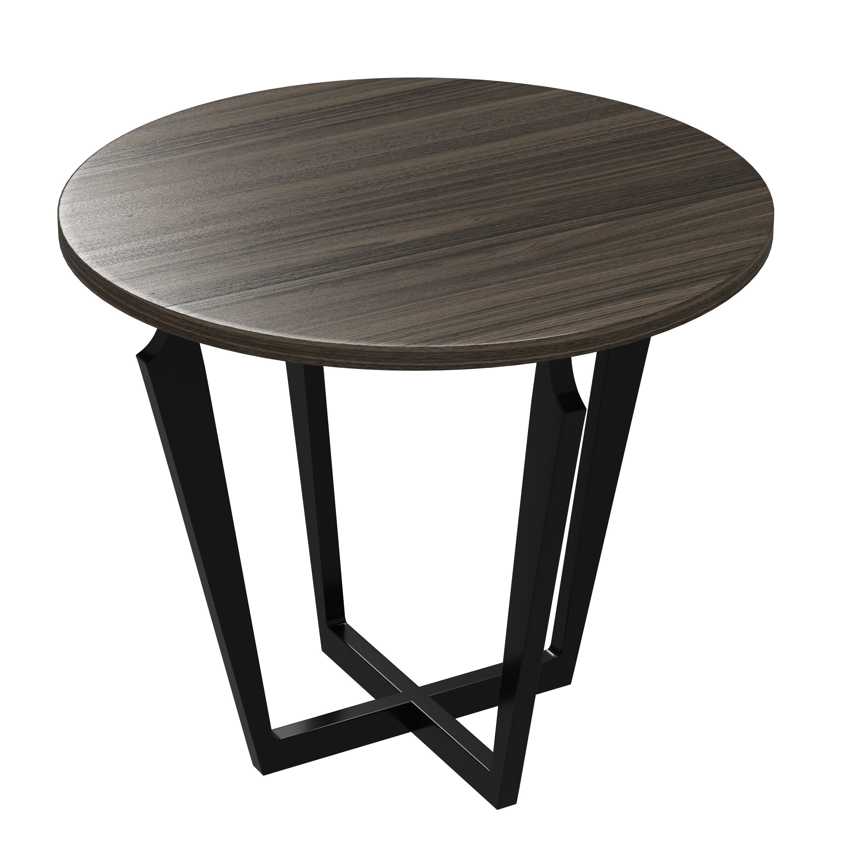 Tiaki W round table with legs and wood top 3D model_2