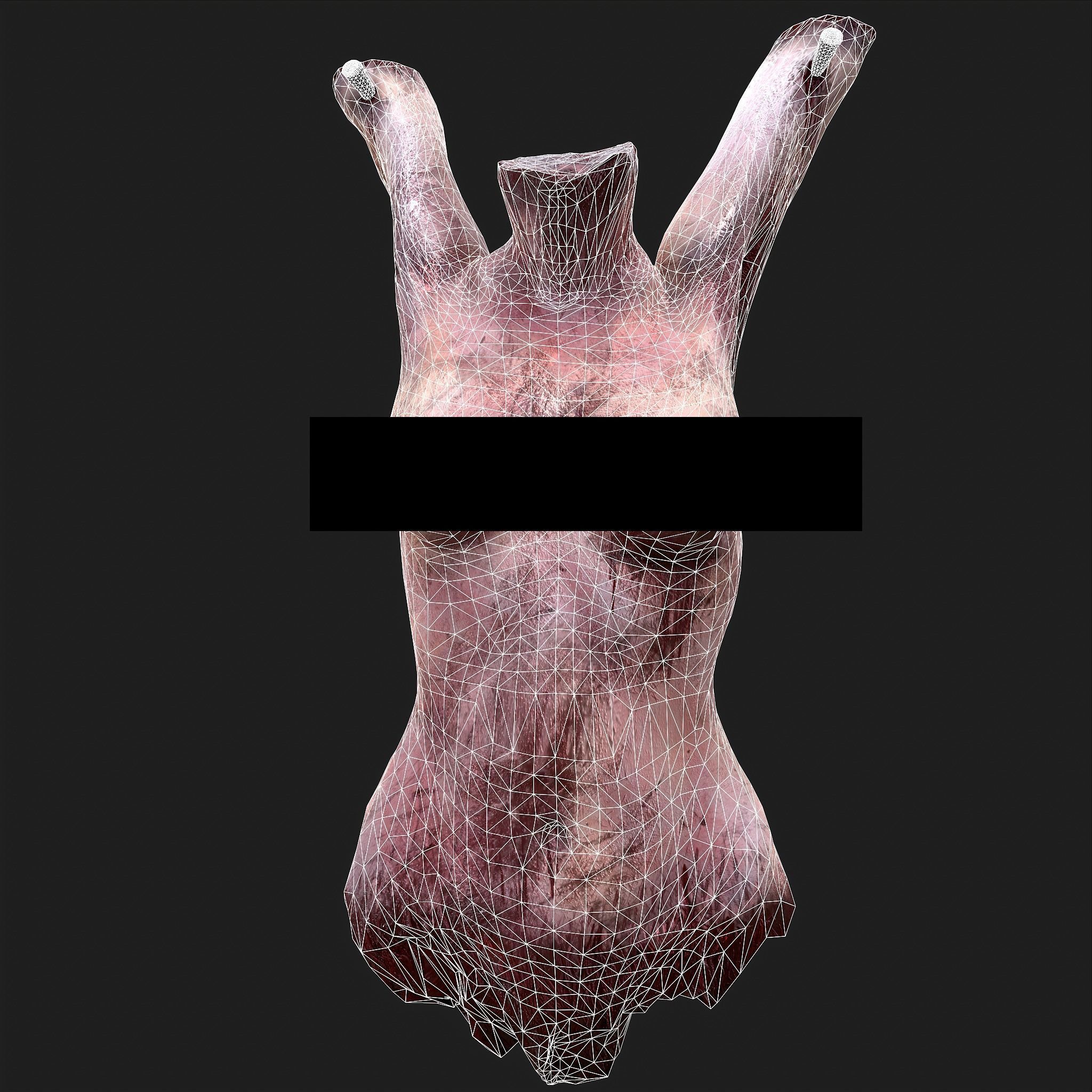 Hanging Female Severed Torso Horror Halloween Prop Low-poly 3D model_4