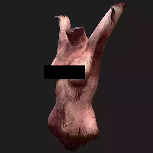 Hanging Female Severed Torso Horror Halloween Prop Low-poly 3D model
