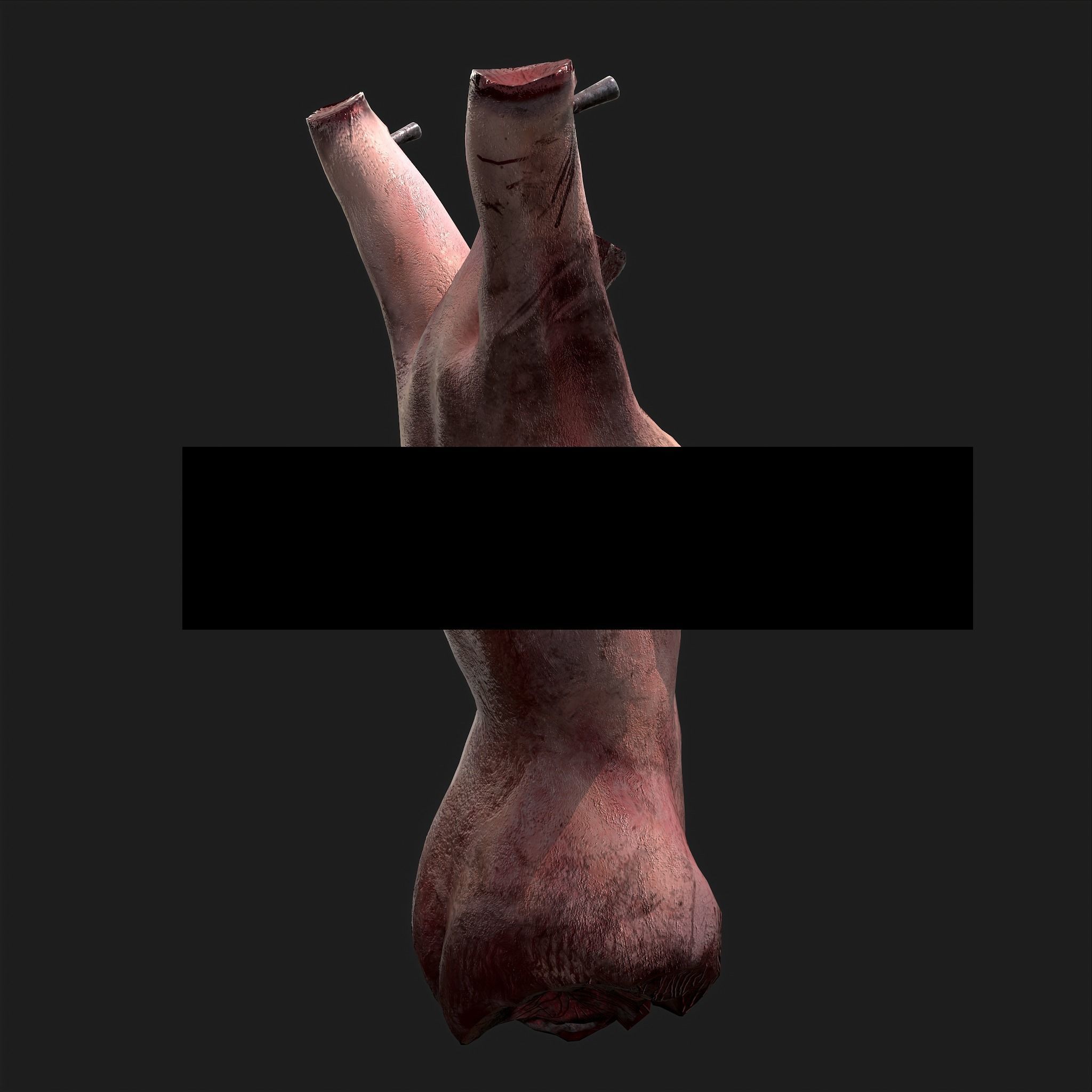 Hanging Female Severed Torso Horror Halloween Prop Low-poly 3D model_5