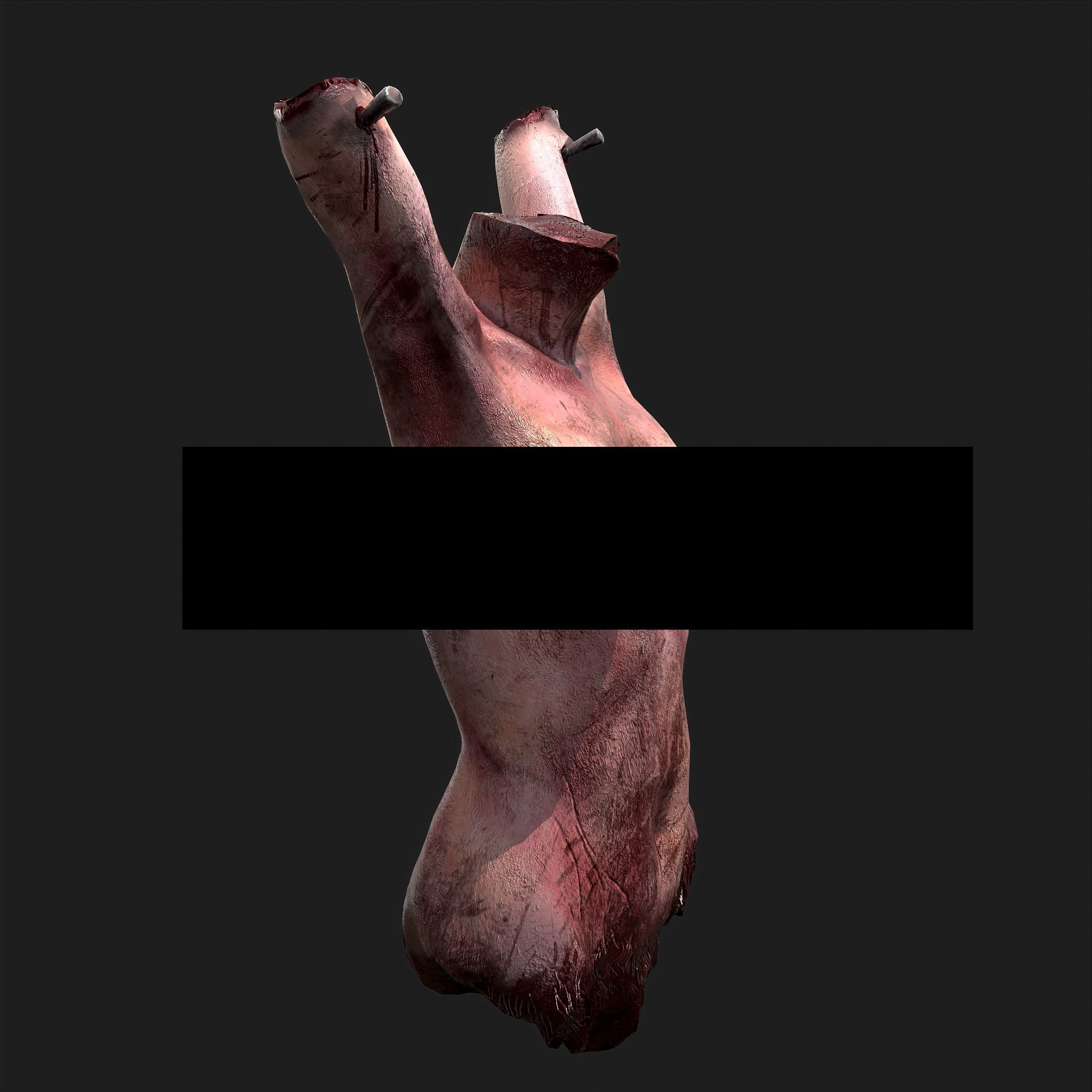 Hanging Female Severed Torso Horror Halloween Prop Low-poly 3D model_7
