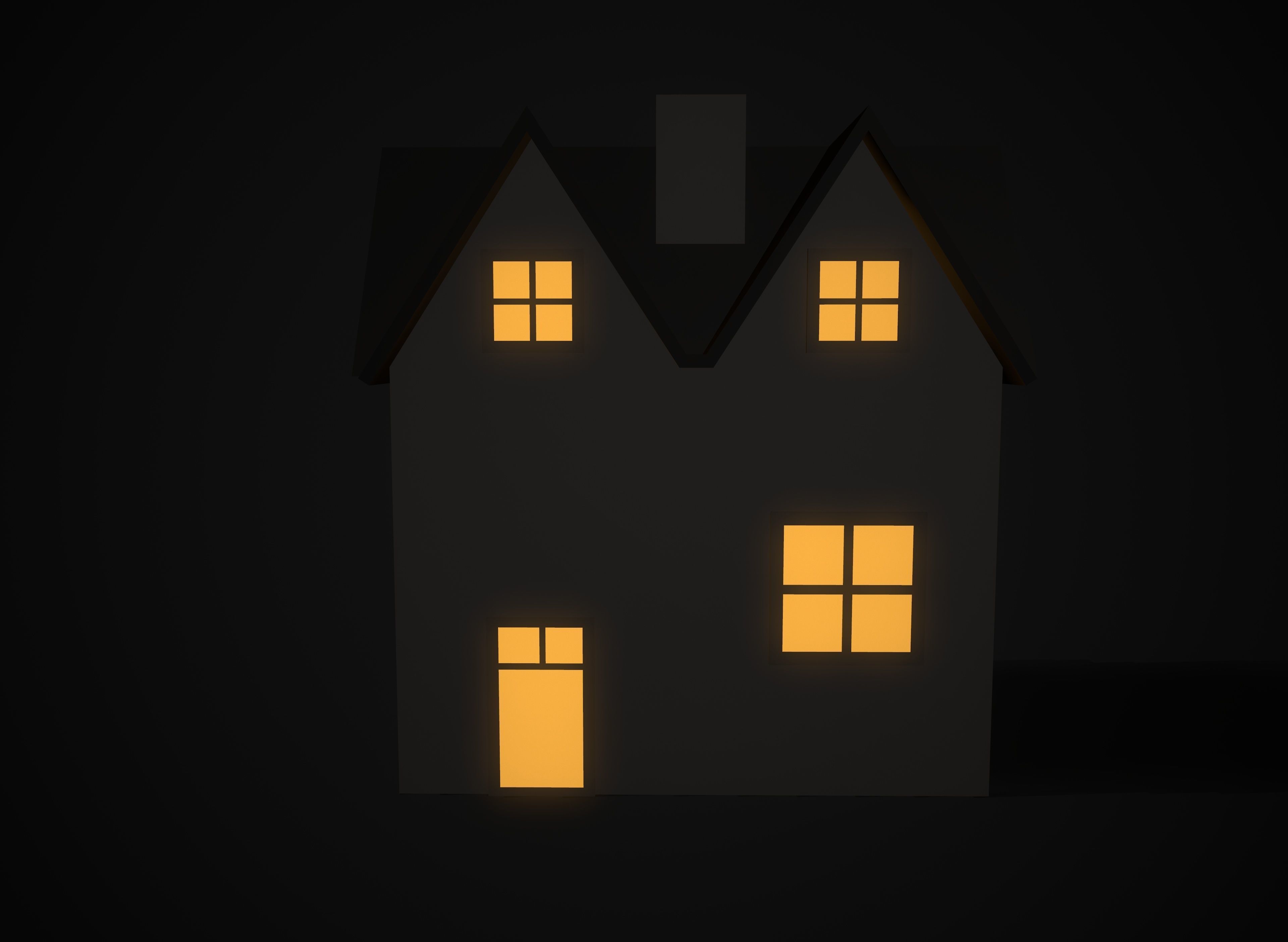 Christmas village houses Low-poly 3D model_8