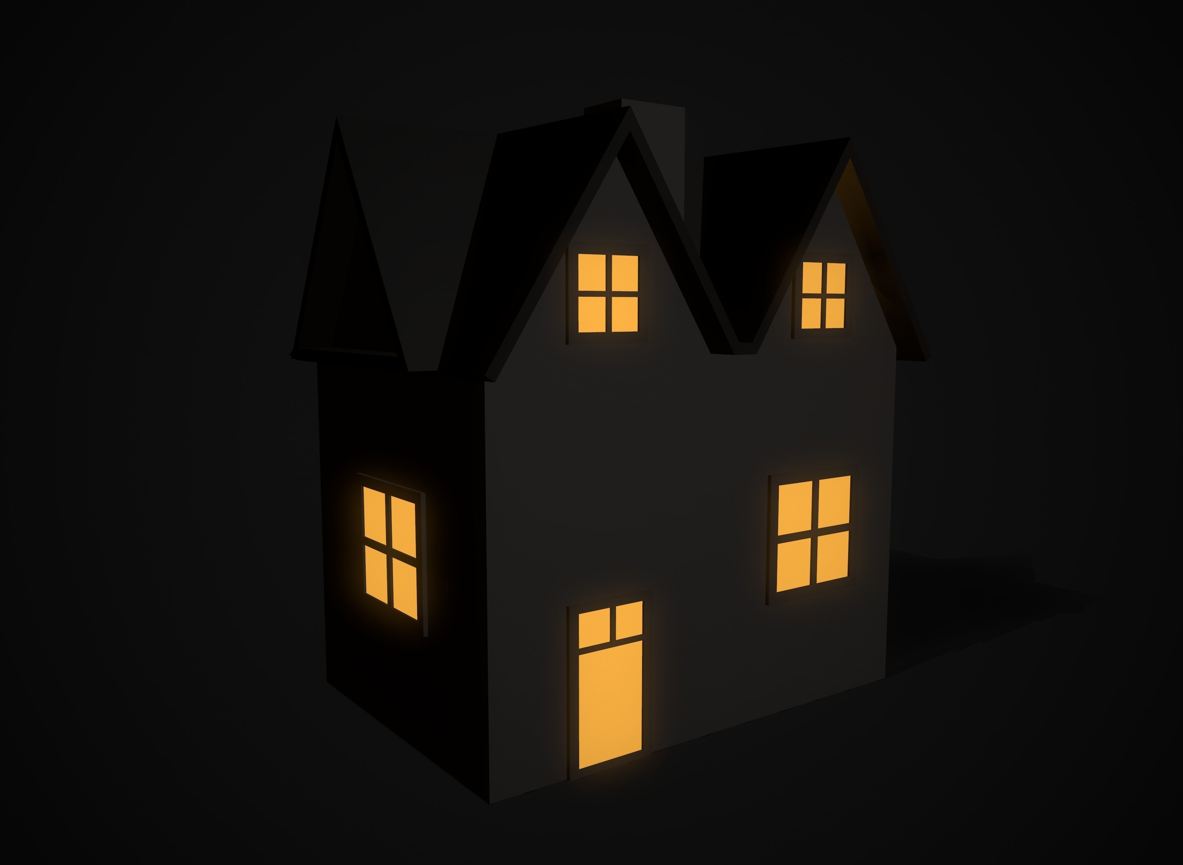 Christmas village houses Low-poly 3D model_9
