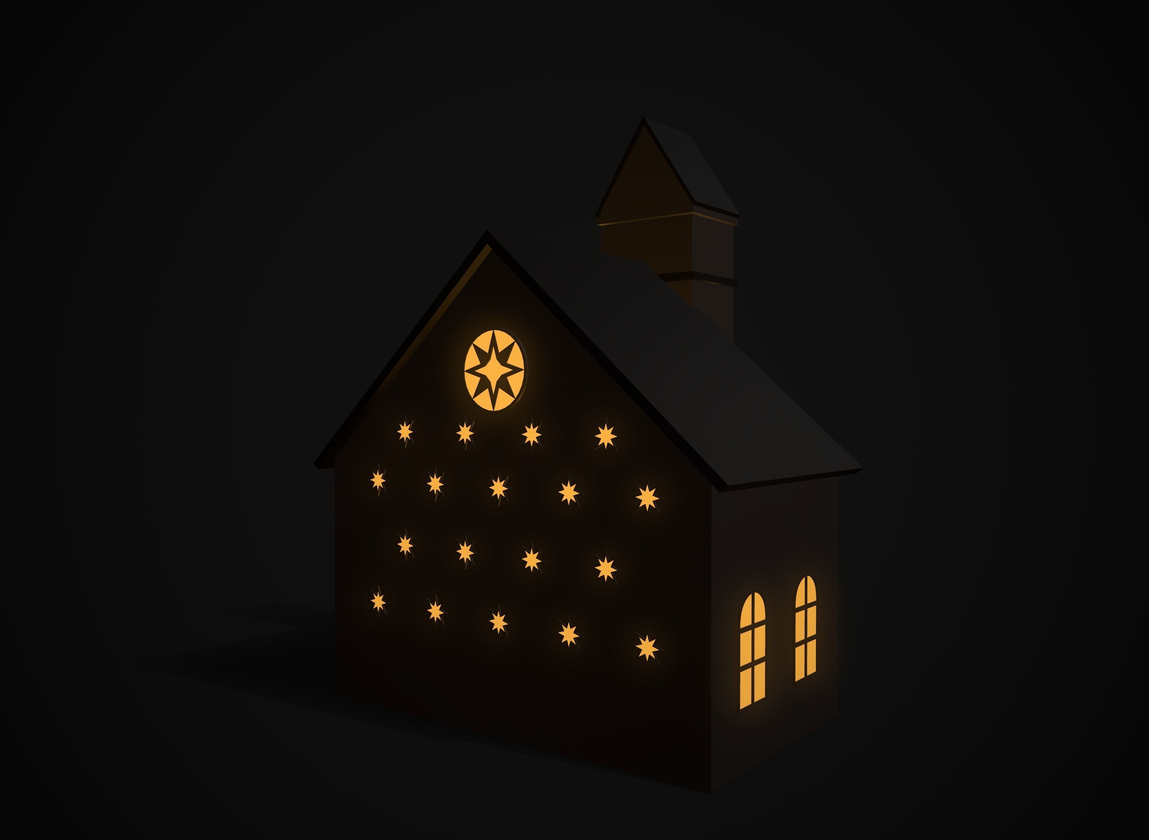 Christmas village houses Low-poly 3D model_29