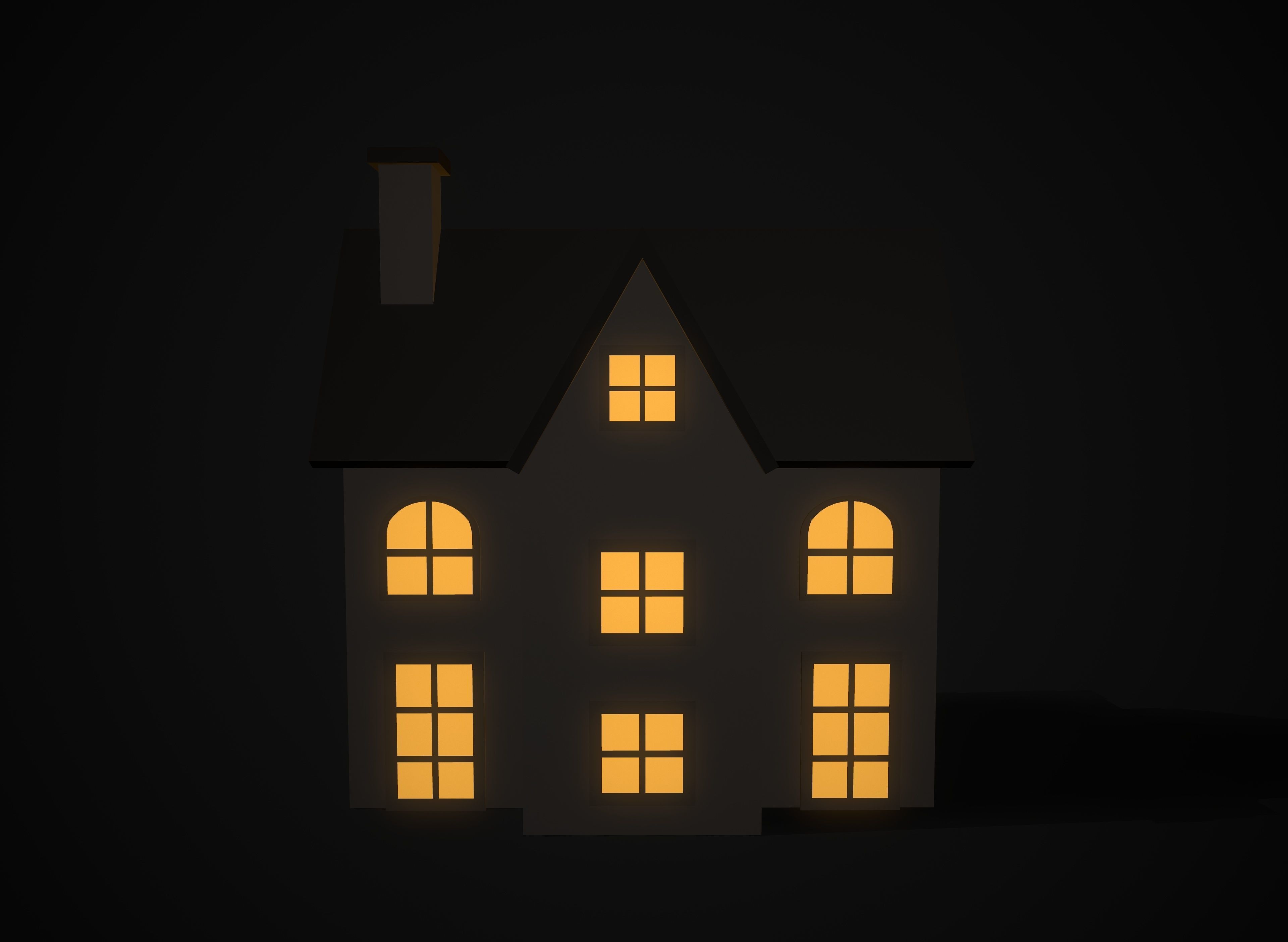 Christmas village houses Low-poly 3D model_12