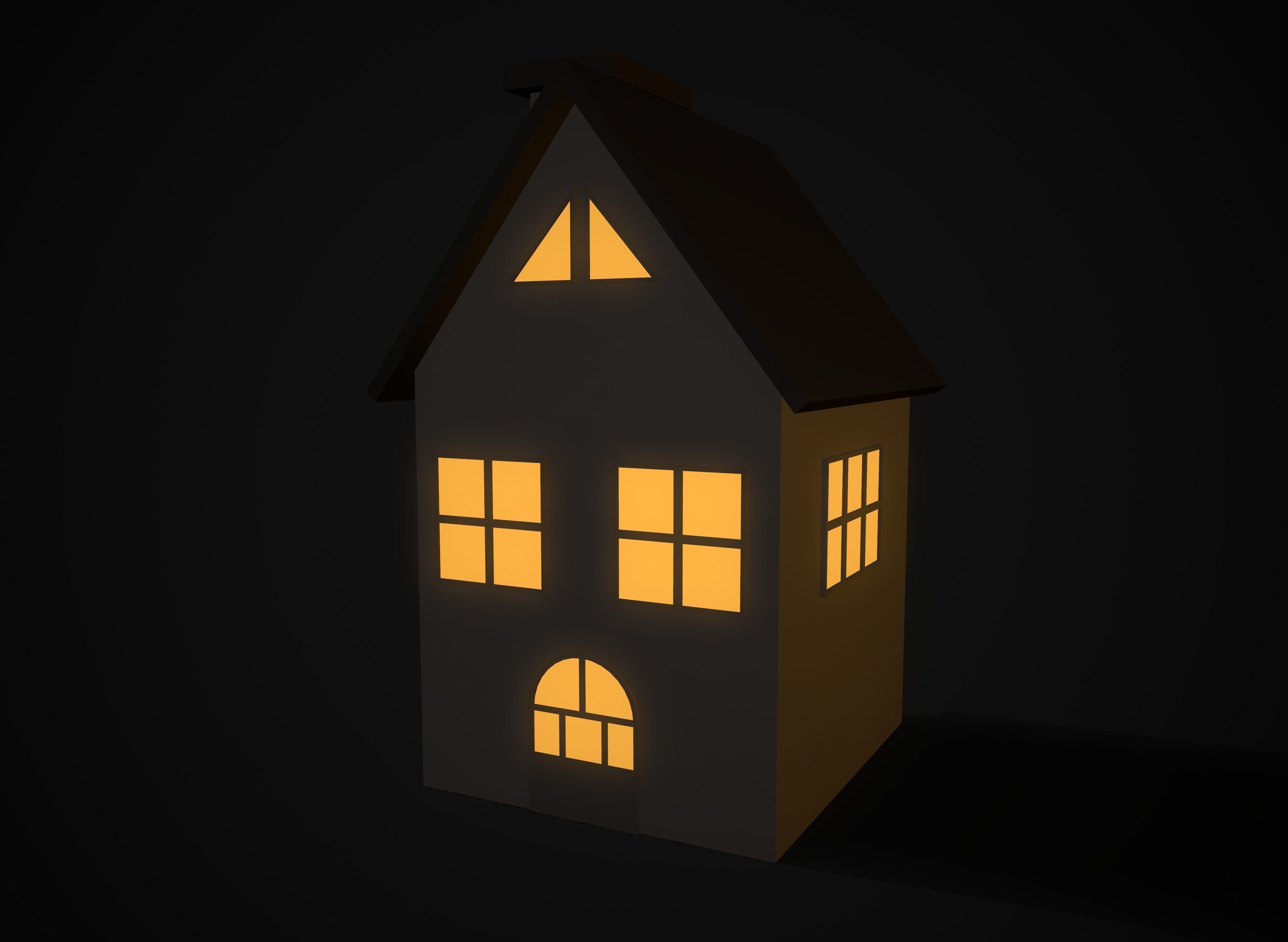 Christmas village houses Low-poly 3D model_18