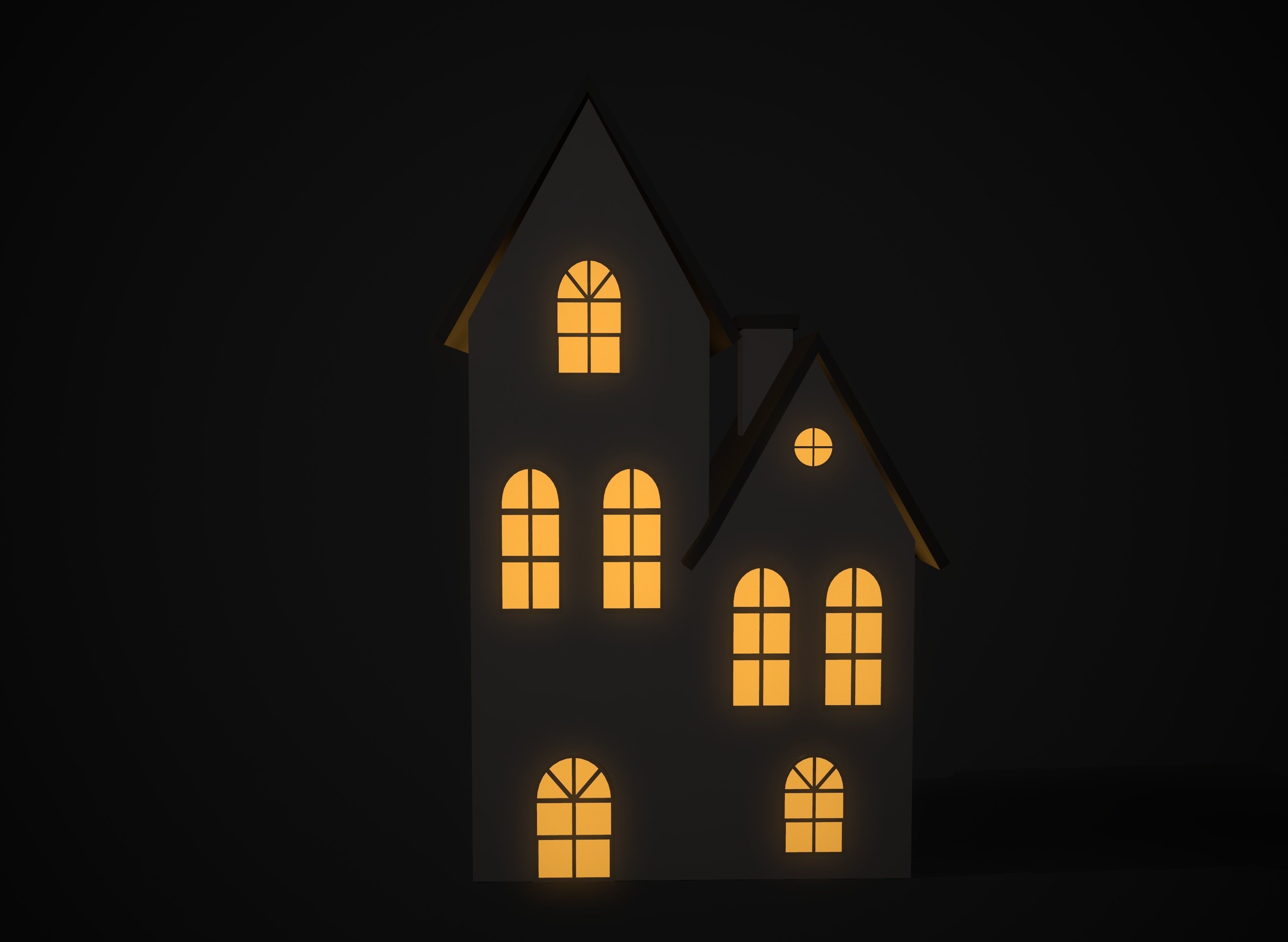 Christmas village houses Low-poly 3D model_31