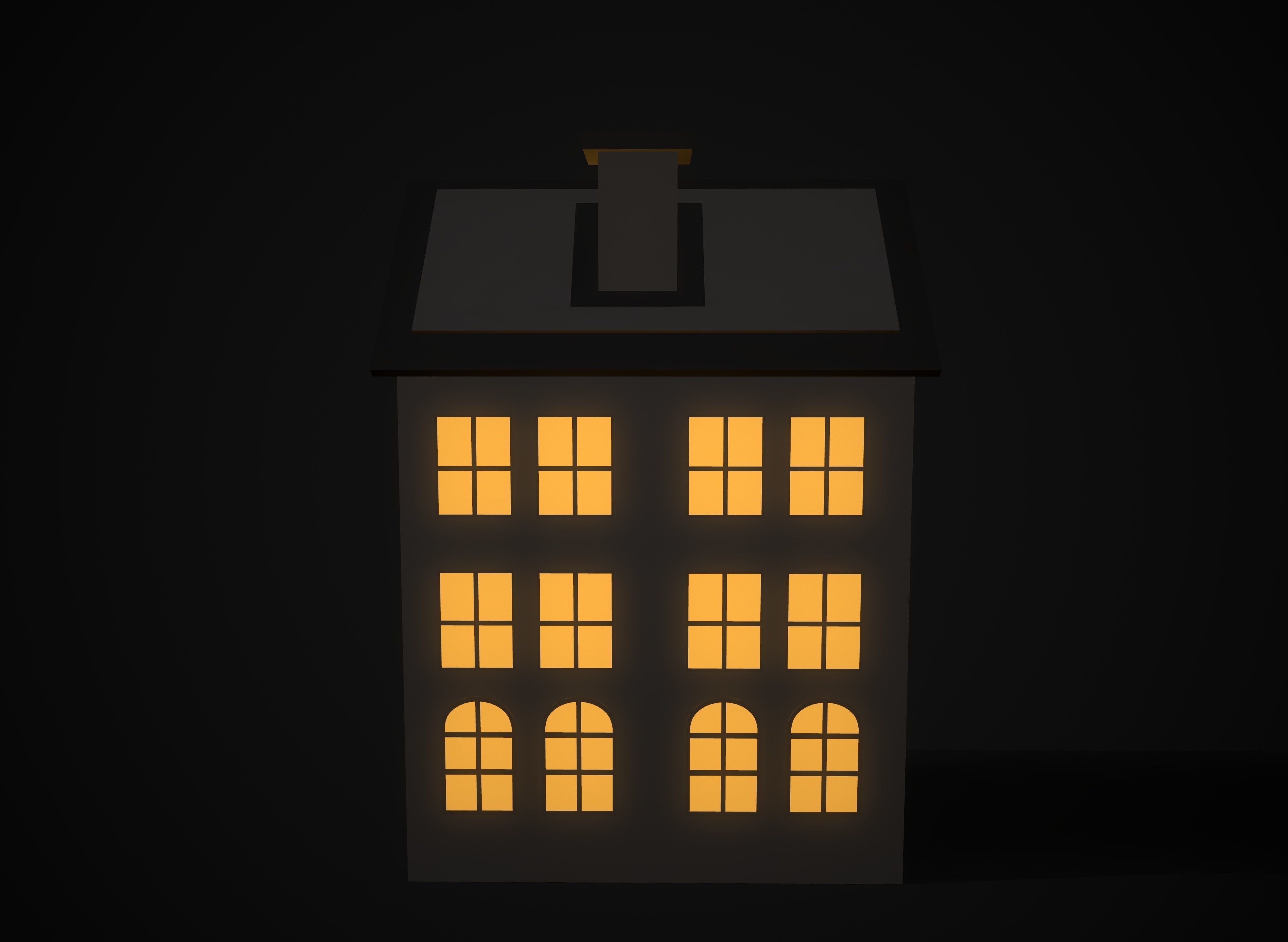 Christmas village houses Low-poly 3D model_24