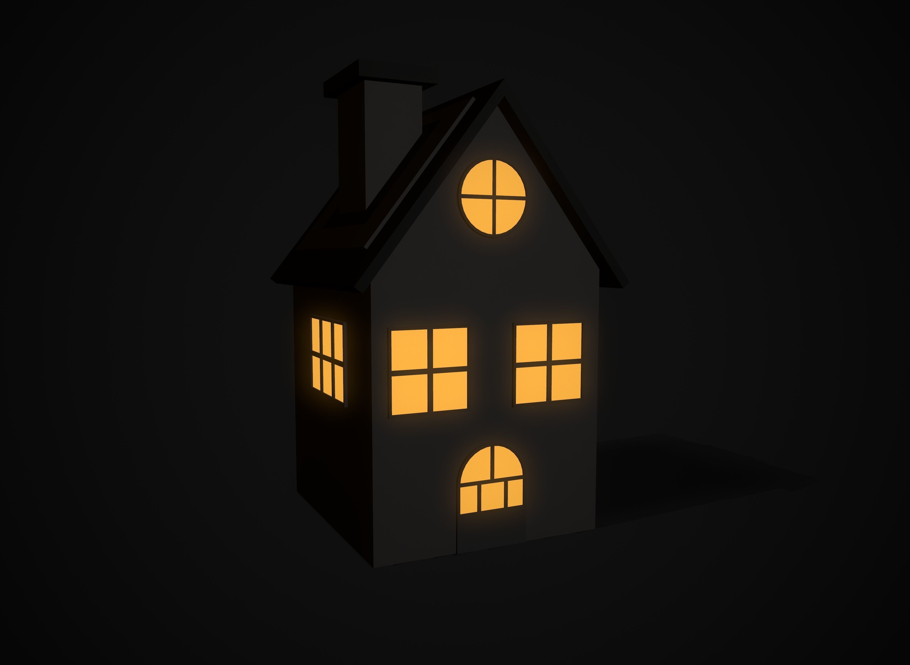 Christmas village houses Low-poly 3D model_6