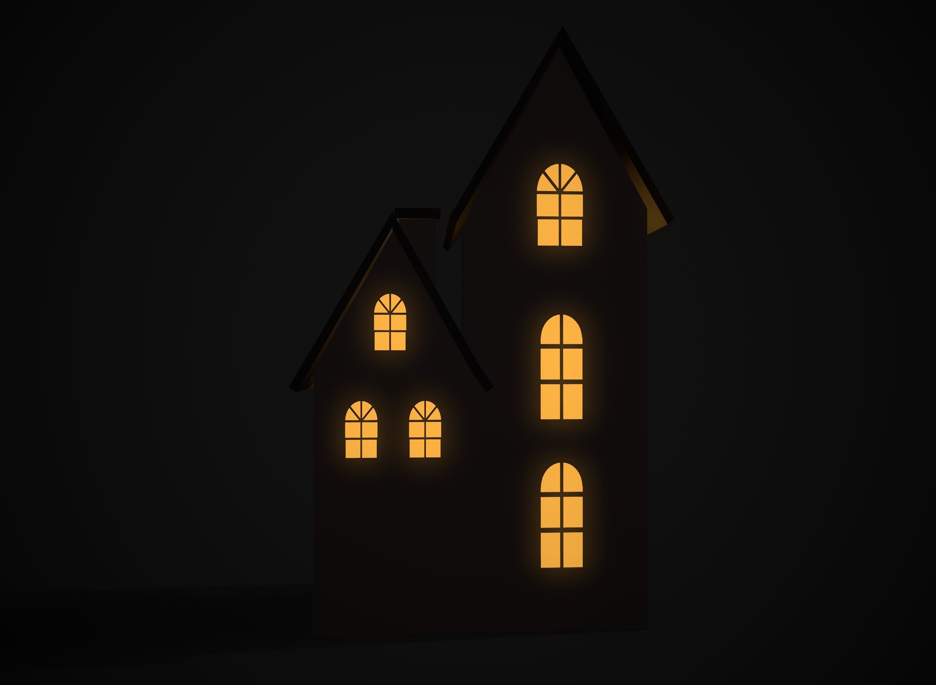 Christmas village houses Low-poly 3D model_34