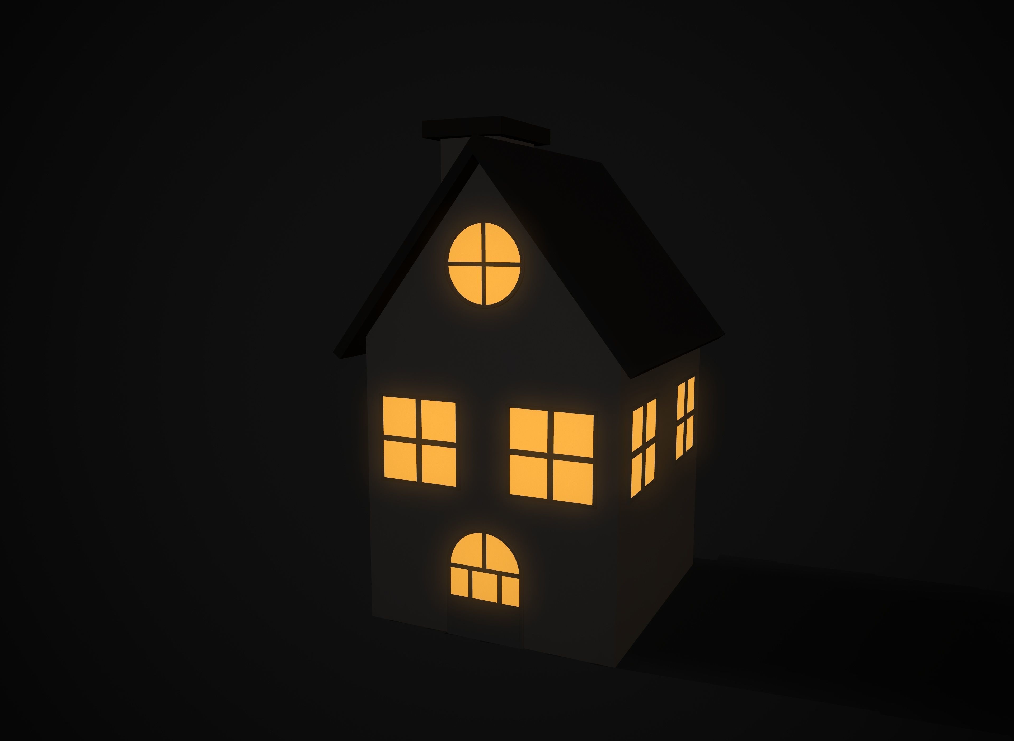 Christmas village houses Low-poly 3D model_5