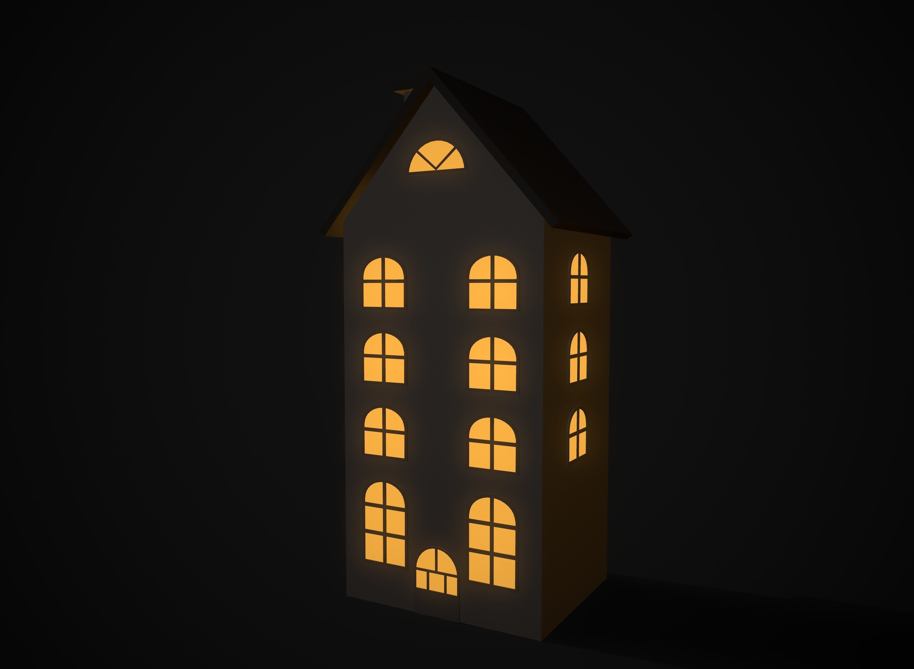 Christmas village houses Low-poly 3D model_21