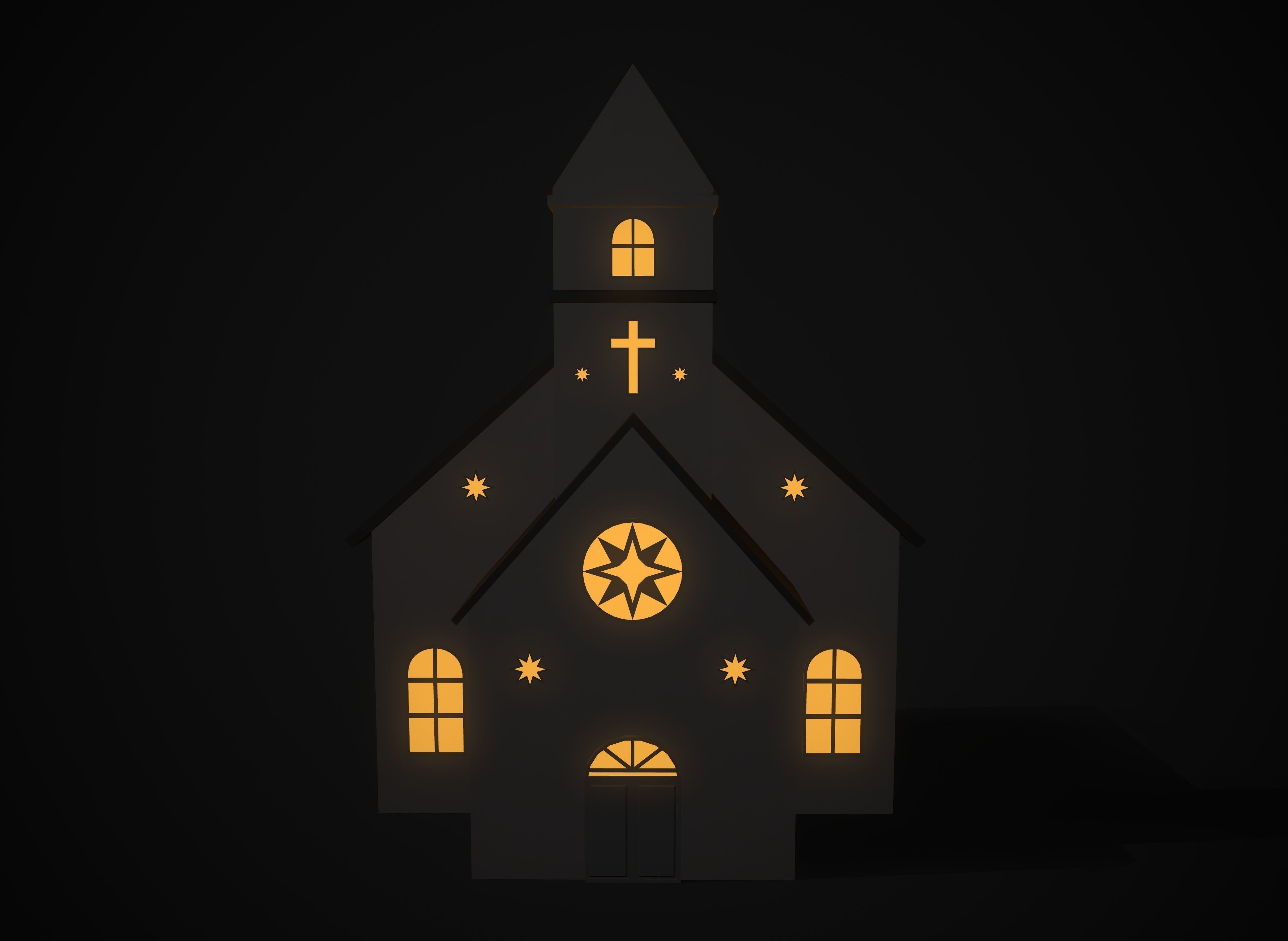 Christmas village houses Low-poly 3D model_27