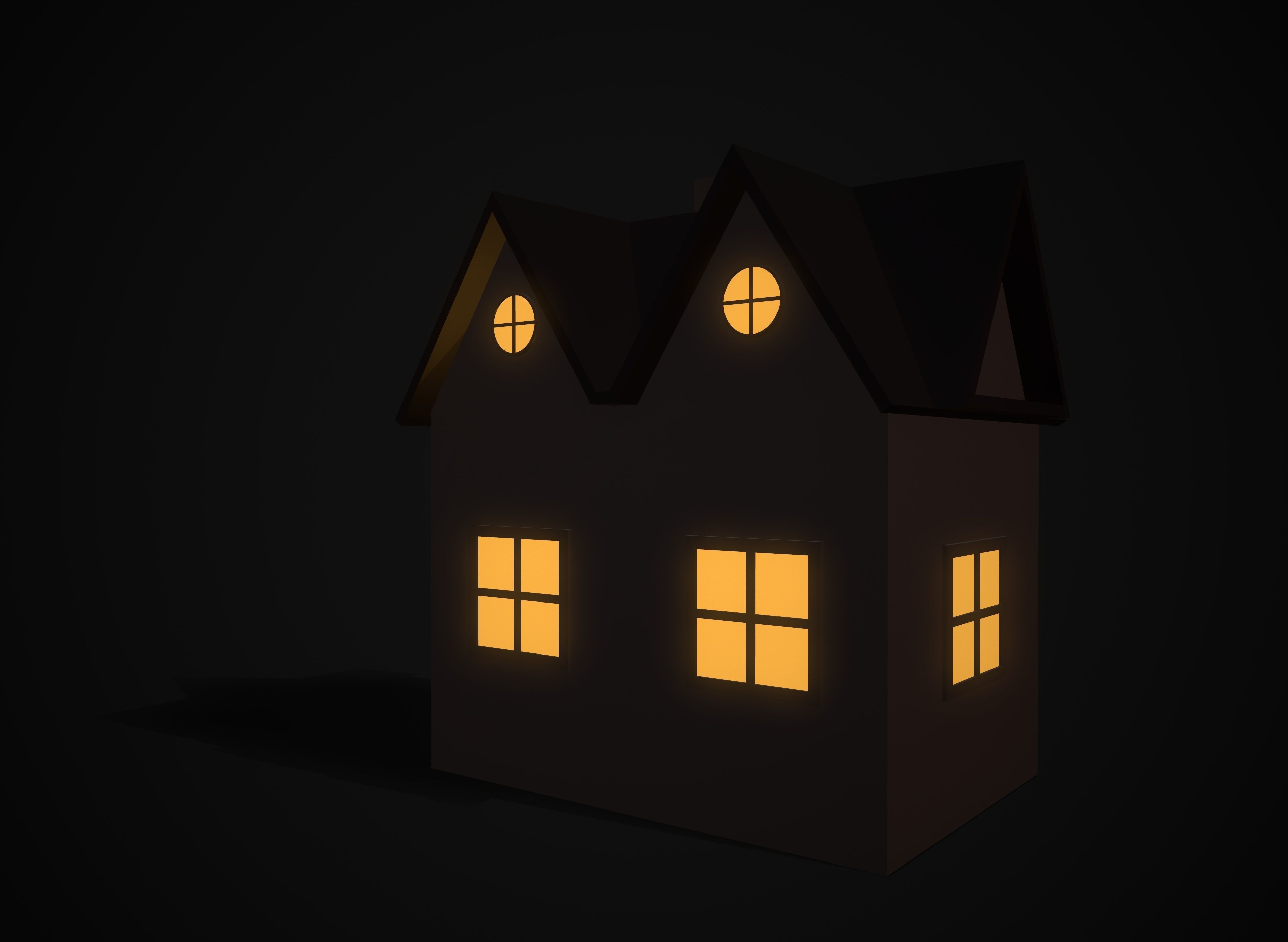 Christmas village houses Low-poly 3D model_10