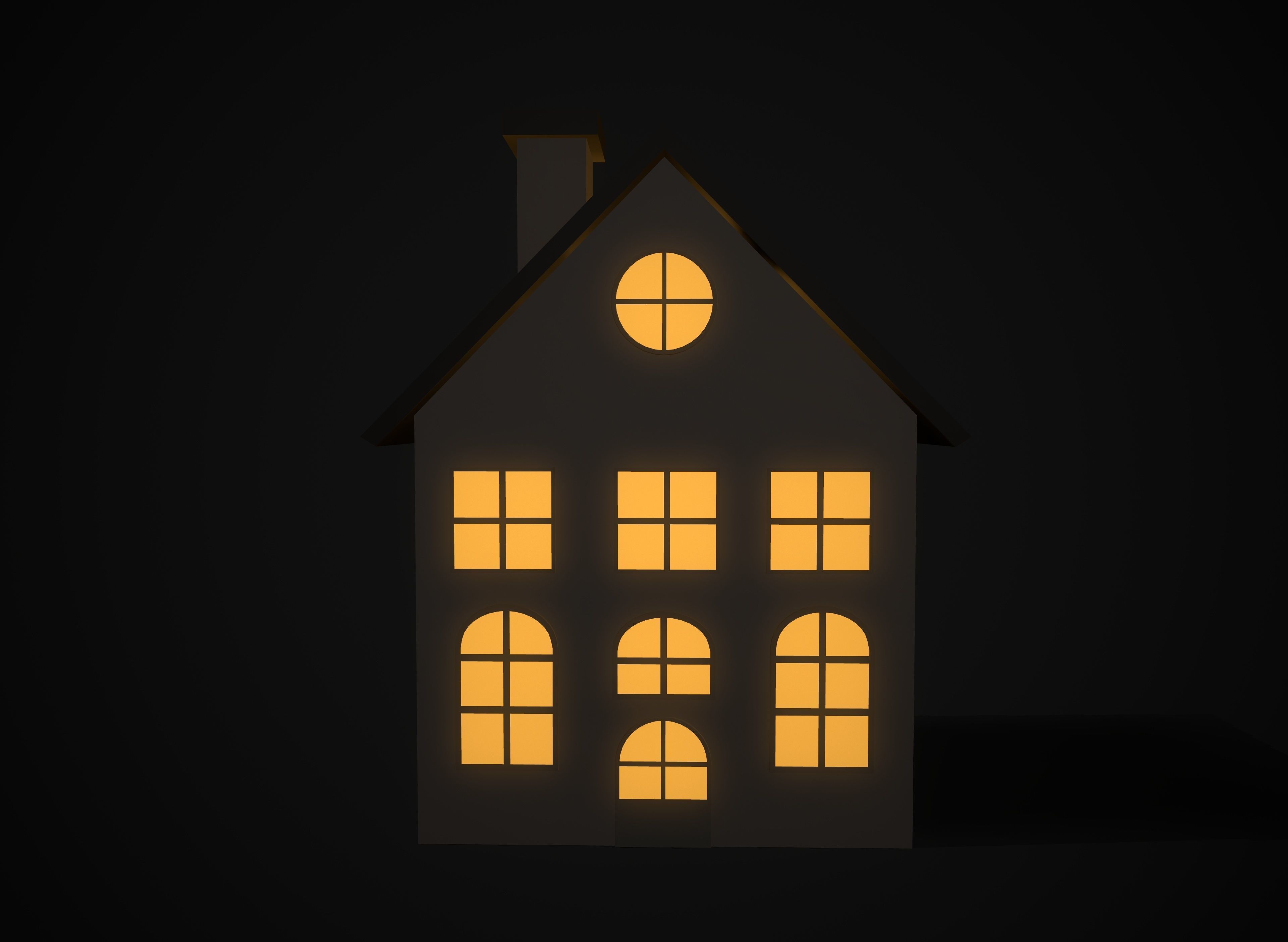 Christmas village houses Low-poly 3D model_15