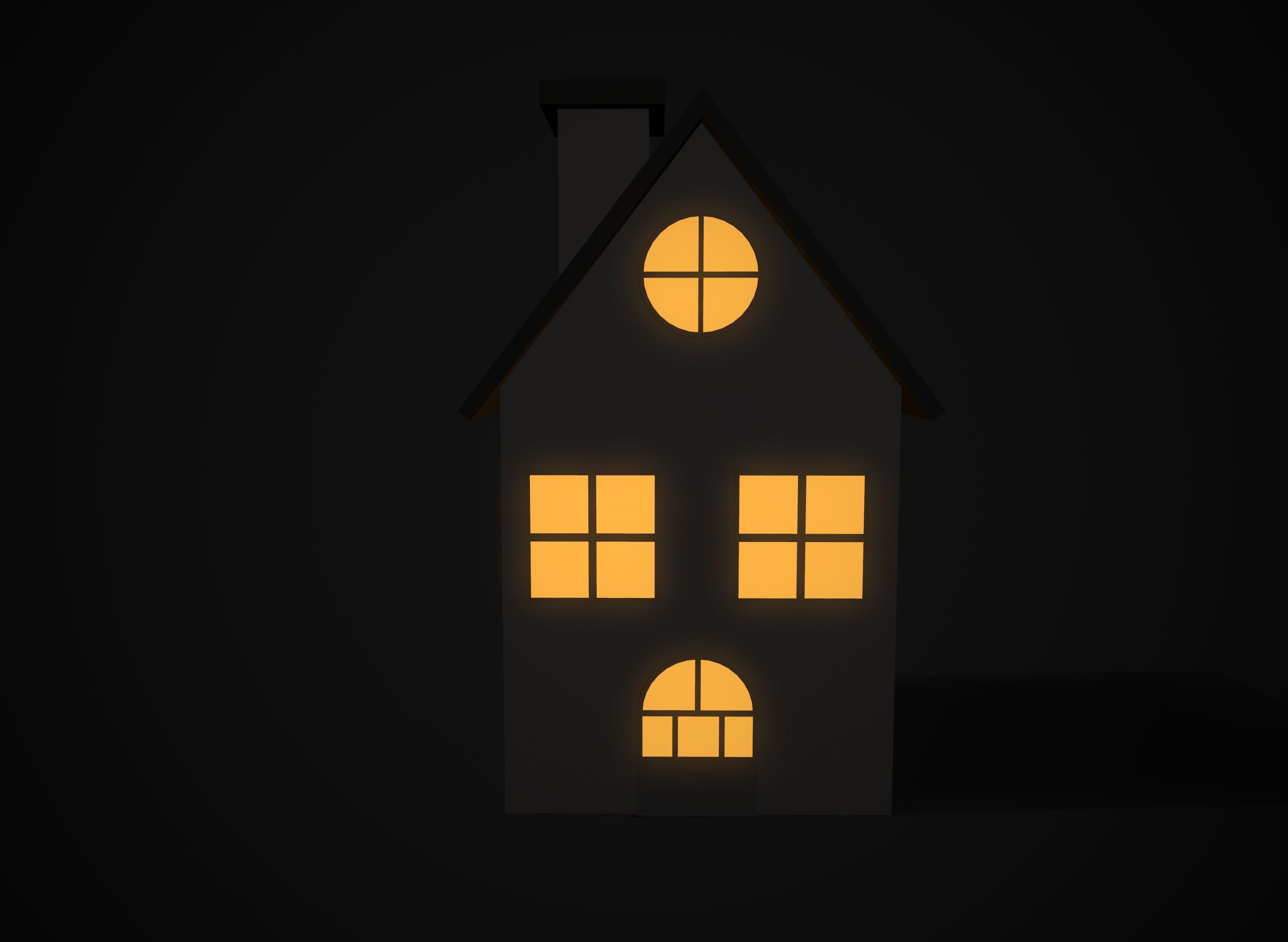 Christmas village houses Low-poly 3D model_7