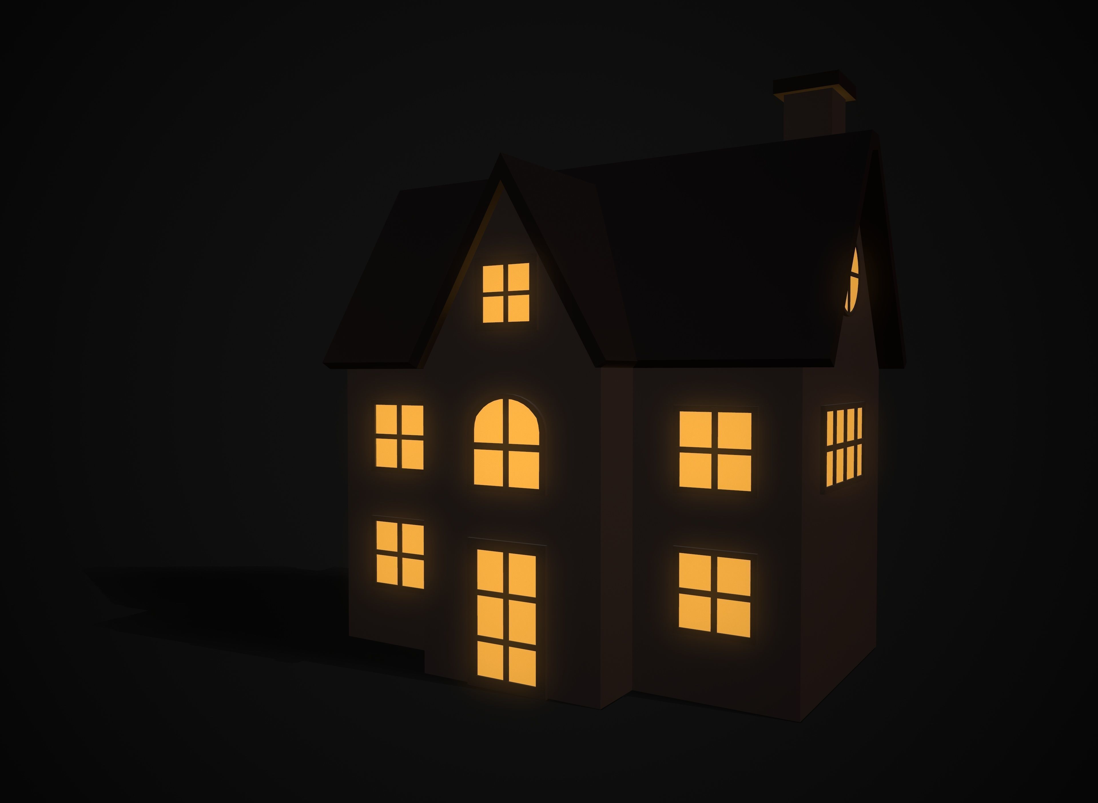 Christmas village houses Low-poly 3D model_13